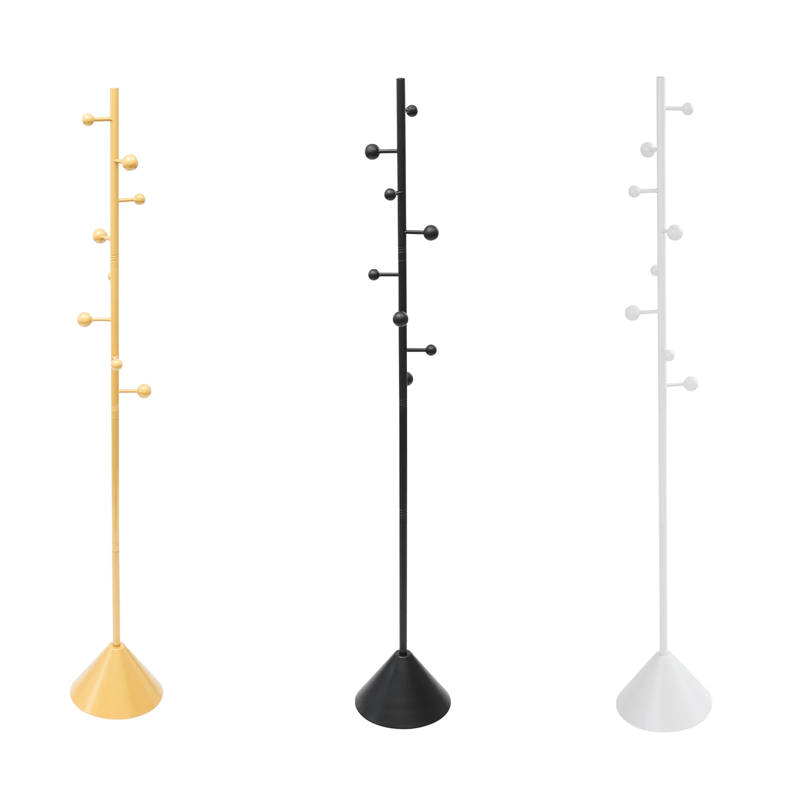 Coat Rack Freestanding Home Plain Freestanding Coat Hanger Rack Metal Clothes Rack Hall Tree Clothing Rack Gold/Black/White