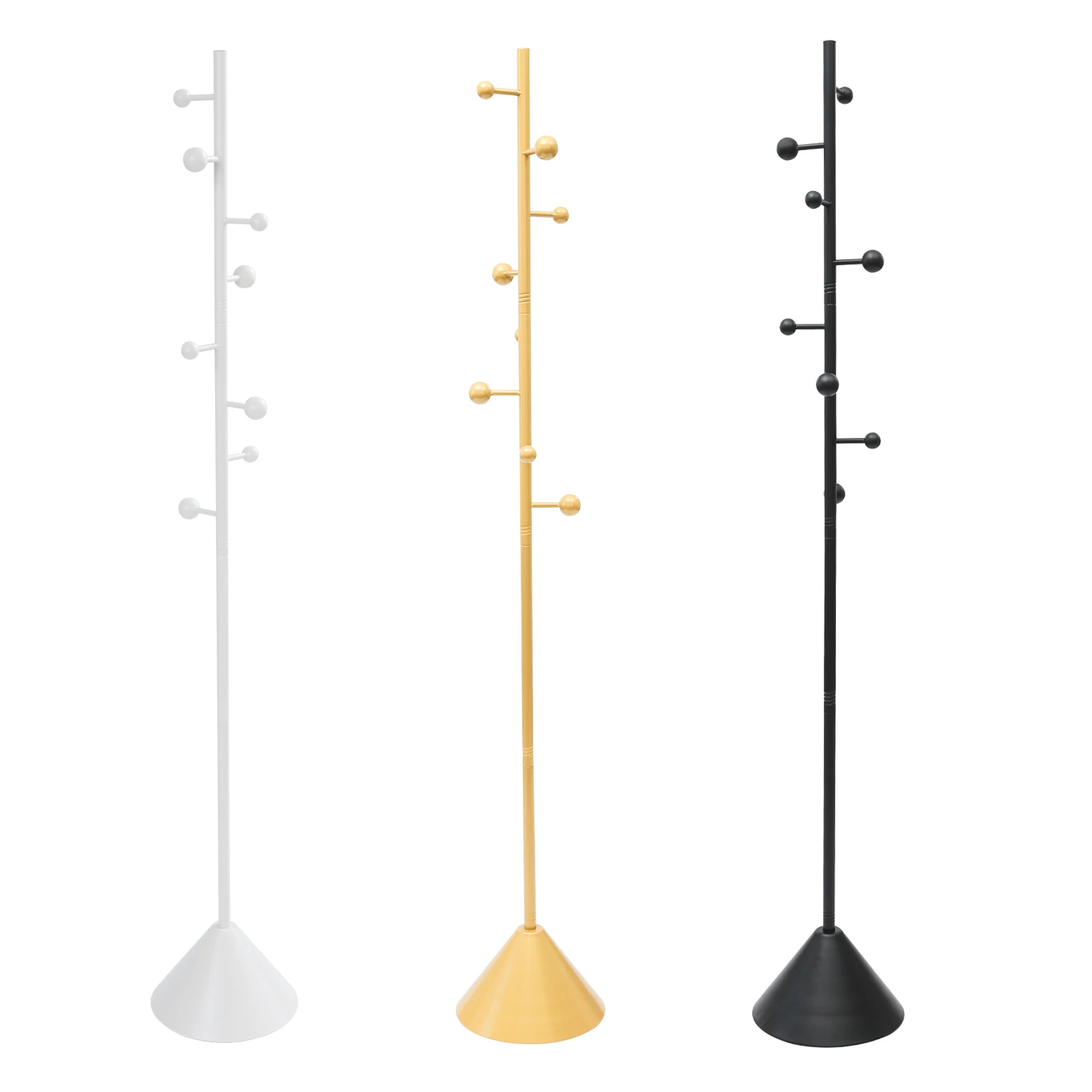 Coat Rack Freestanding Home Plain Freestanding Coat Hanger Rack Metal Clothes Rack Hall Tree Clothing Rack Gold/Black/White