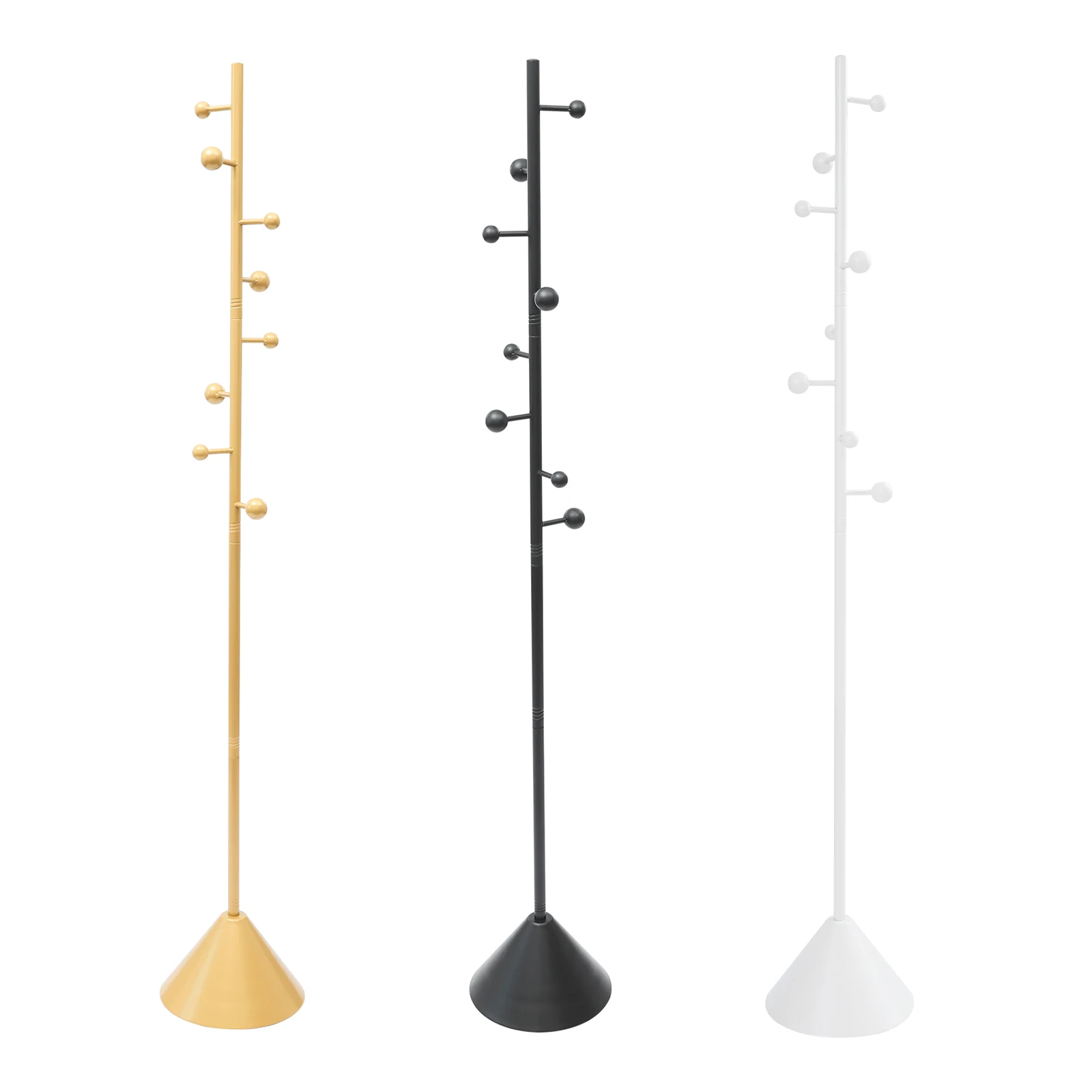 Coat Rack Freestanding Home Plain Freestanding Coat Hanger Rack Metal Clothes Rack Hall Tree Clothing Rack Gold/Black/White