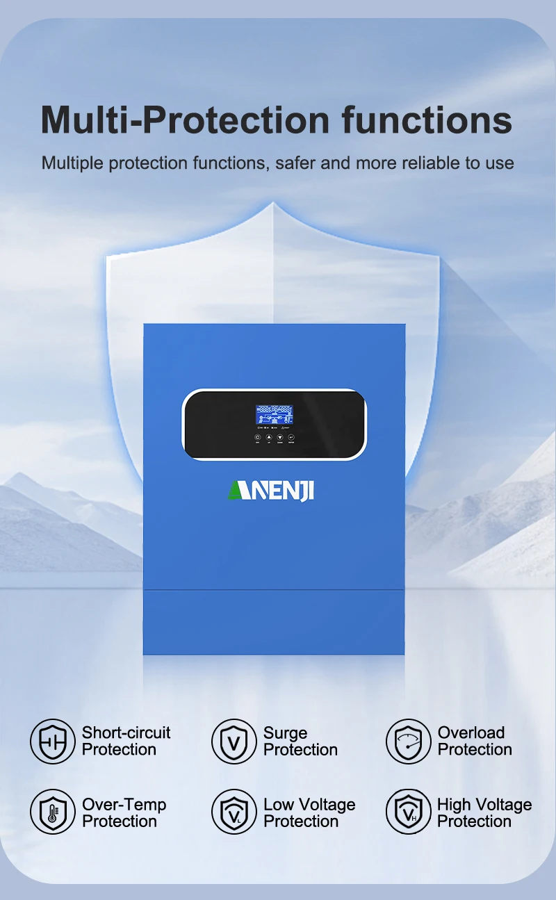 11KW 48V Hybrid Solar Inverter 2KW 12V MPPT Photovoltaic Inverter Pure Sine Wave 230VAC PV 160V 500VDC 60A 160A Solar Charger