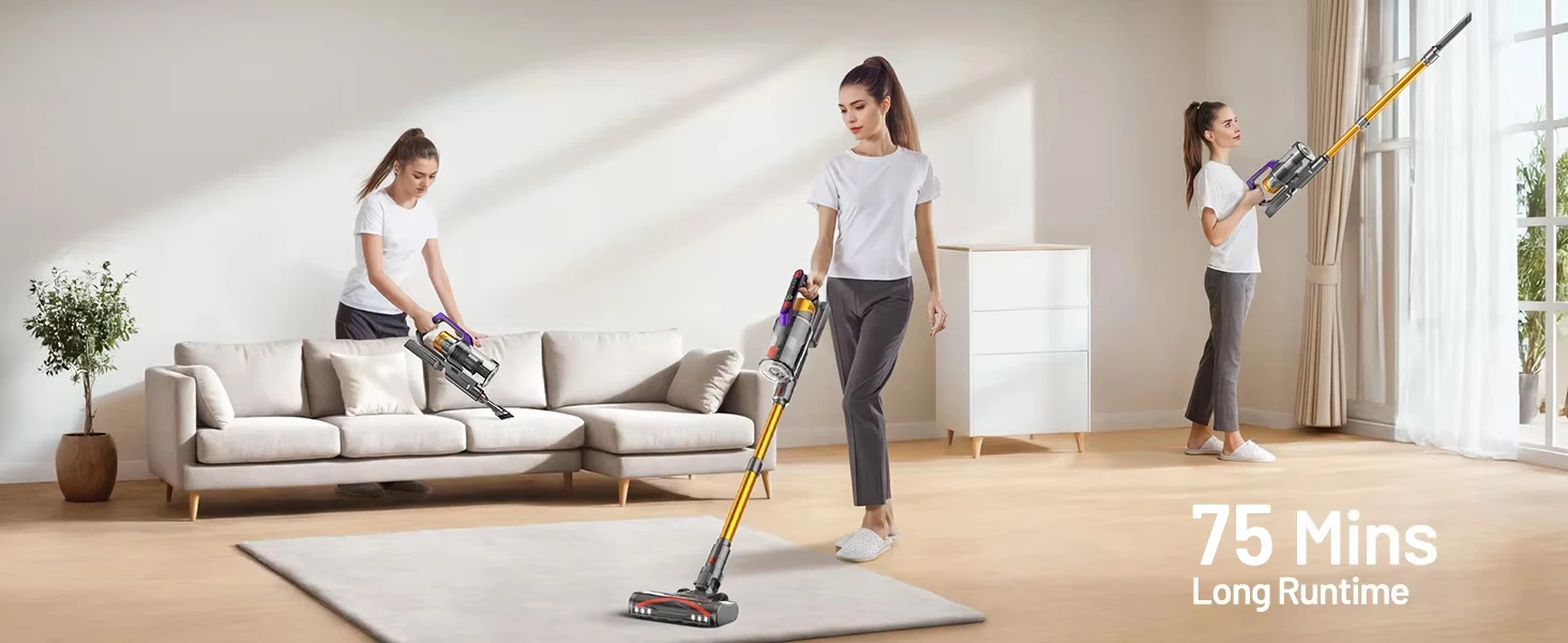 VAKERR S17 600W 65000Pa 65KP Suction Power Cordless Vacuum Cleaner Handheld Smart Home Appliance Removable Battery Dust Mug