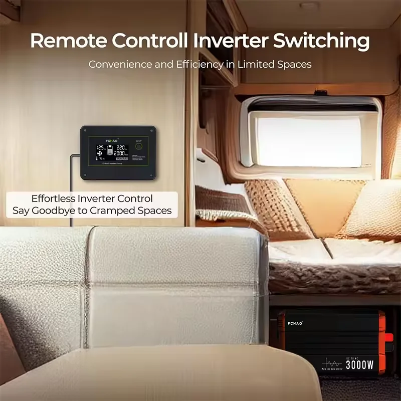 FCHAO 3000W 12VDC To 220VAC Pure Sine Wave Inverter Power 6000W Car Inversor for Home and Camp with Display LCD drive