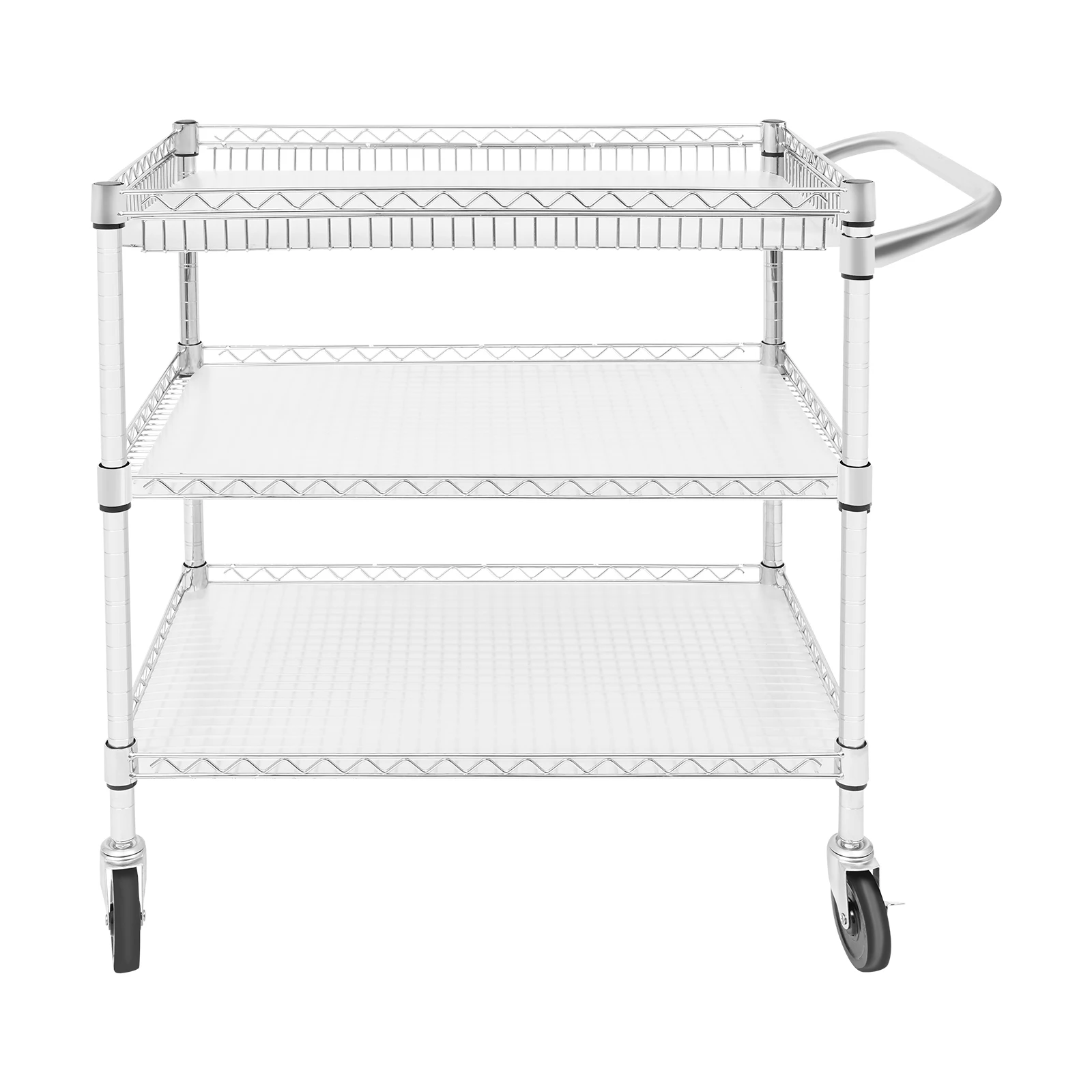 Serving Trolley with Wheels 3 Shelves Tea Trolle for Hotel Restaurant Kitchen