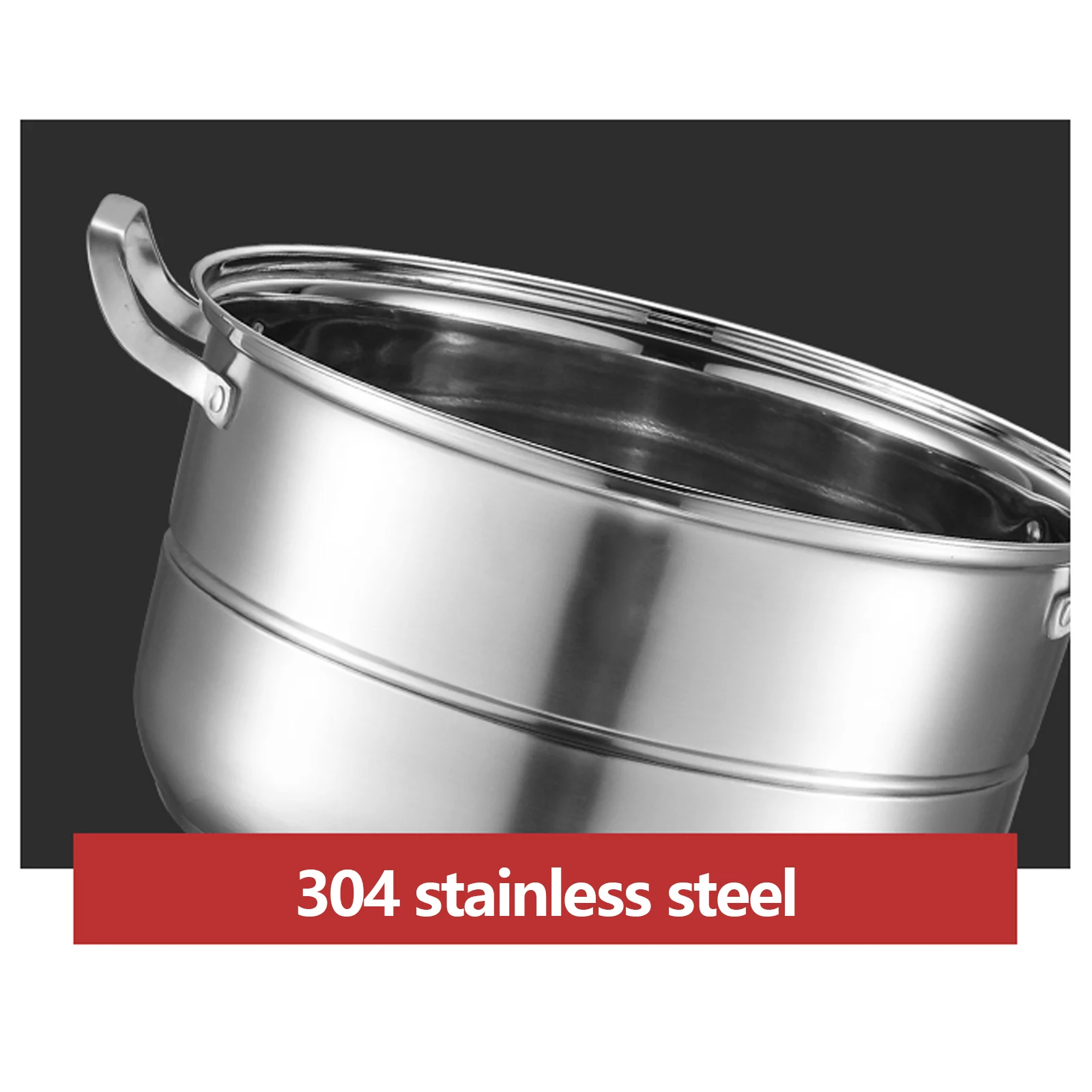 Large Capacity 304 Stainless Steel Steamer Pot with 3 Steamed Compartments and Lid, Durable, Rust-Resistant, Perfect for