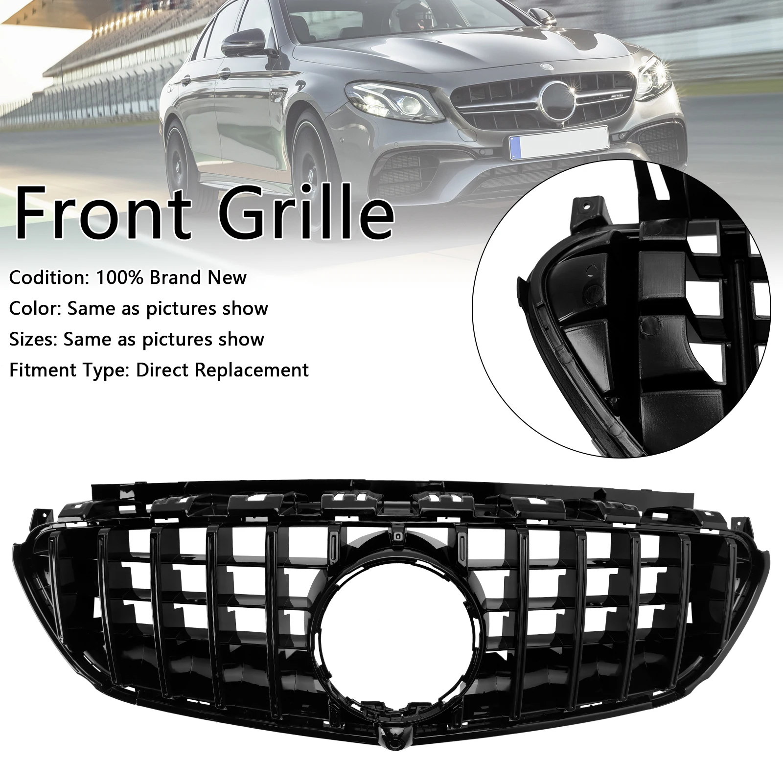 Front Bumper Grille Grill Fit for Mercedes Benz W213 E63 E63S AMG 2016-2020 Only