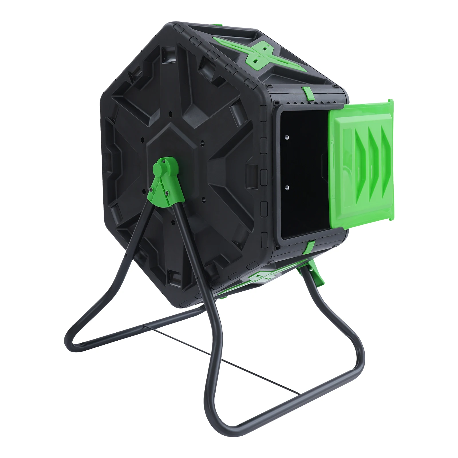 70L Chamber Compost Tumbler Outdoor Tumbling Composting Bins 360° Rotation Volume Garden Composter Single-Chamber