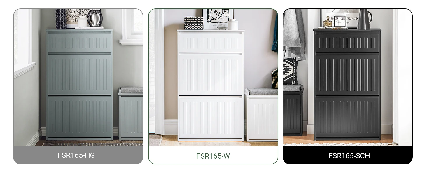SoBuy FSR165 Shoe dump truck with 2 flaps Shoe shelf Shoe Cabinet narrow shoe rack with 4 shelf surfaces Shoe chest of drawers