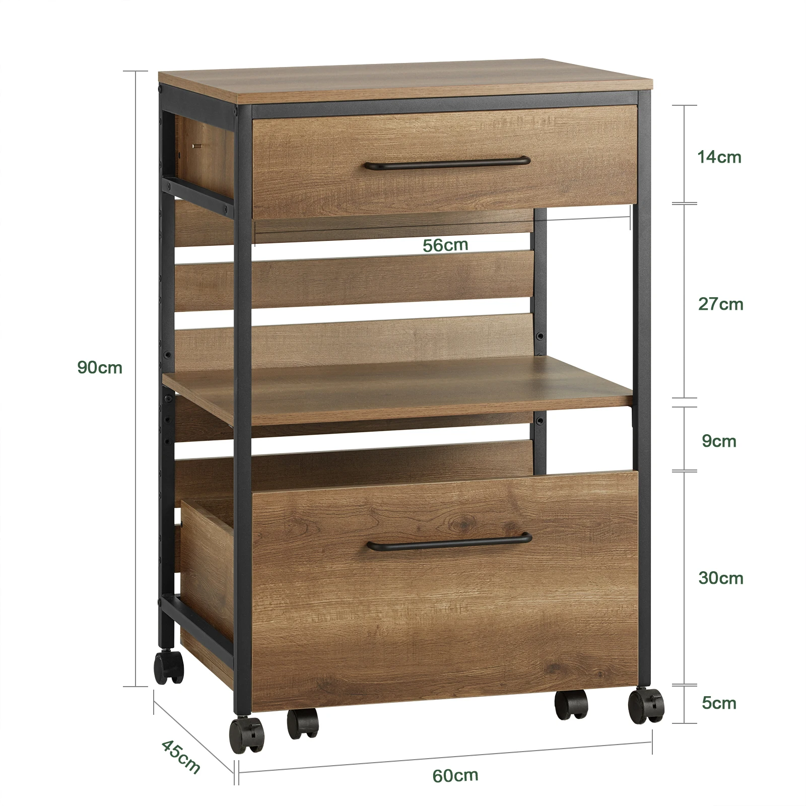 SoBuy FKW118-PF serving trolley with 1 removable storage struhe kitchen trolley on roller trolley bar cart