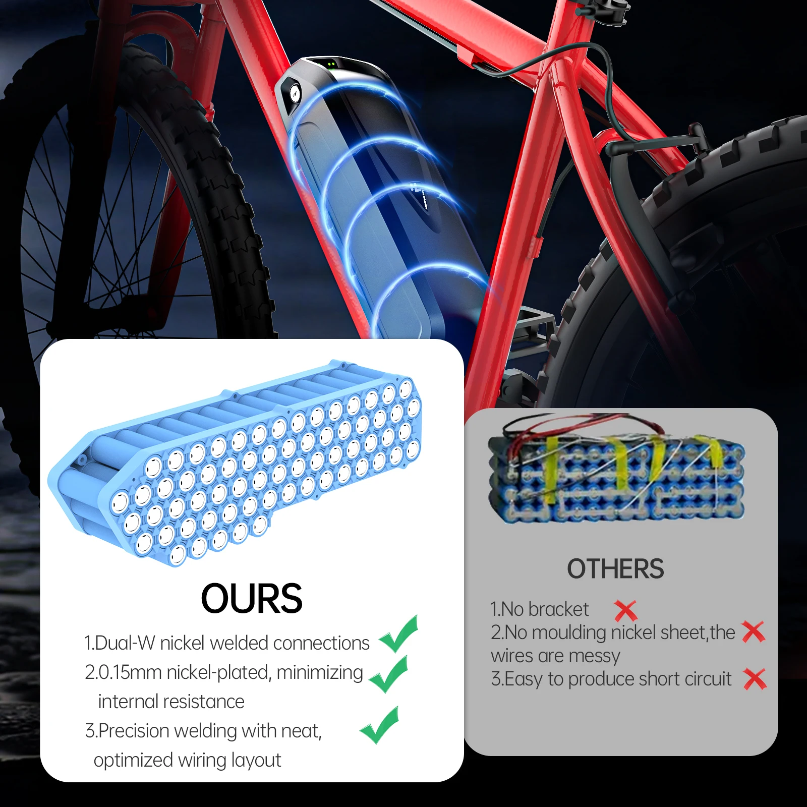 Electric Bike Hailong Li Lithium Battery Pack 18650 21700 Cells 36V 15Ah 48V 18Ah 25Ah Bicycle Motor Battery for 250-1500W Kit