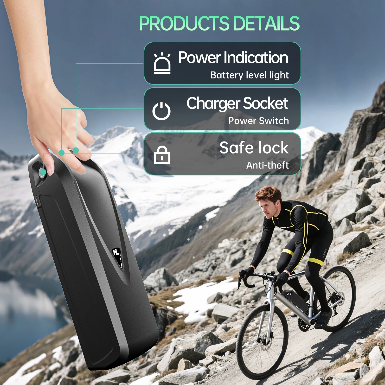 Electric Bike Hailong Li Lithium Battery Pack 18650 21700 Cells 36V 15Ah 48V 18Ah 25Ah Bicycle Motor Battery for 250-1500W Kit