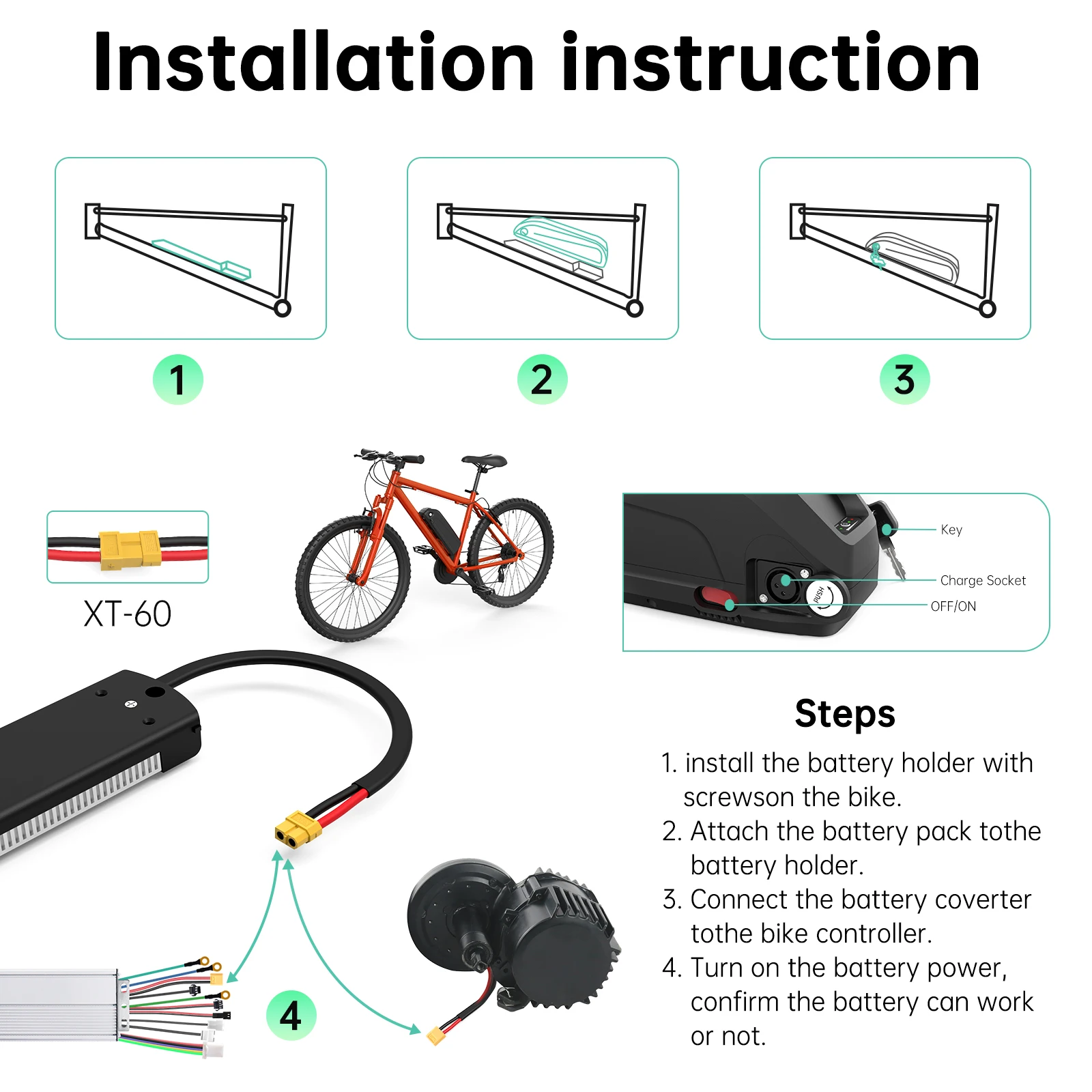 Electric Bike Hailong Li Lithium Battery Pack 18650 21700 Cells 36V 15Ah 48V 18Ah 25Ah Bicycle Motor Battery for 250-1500W Kit