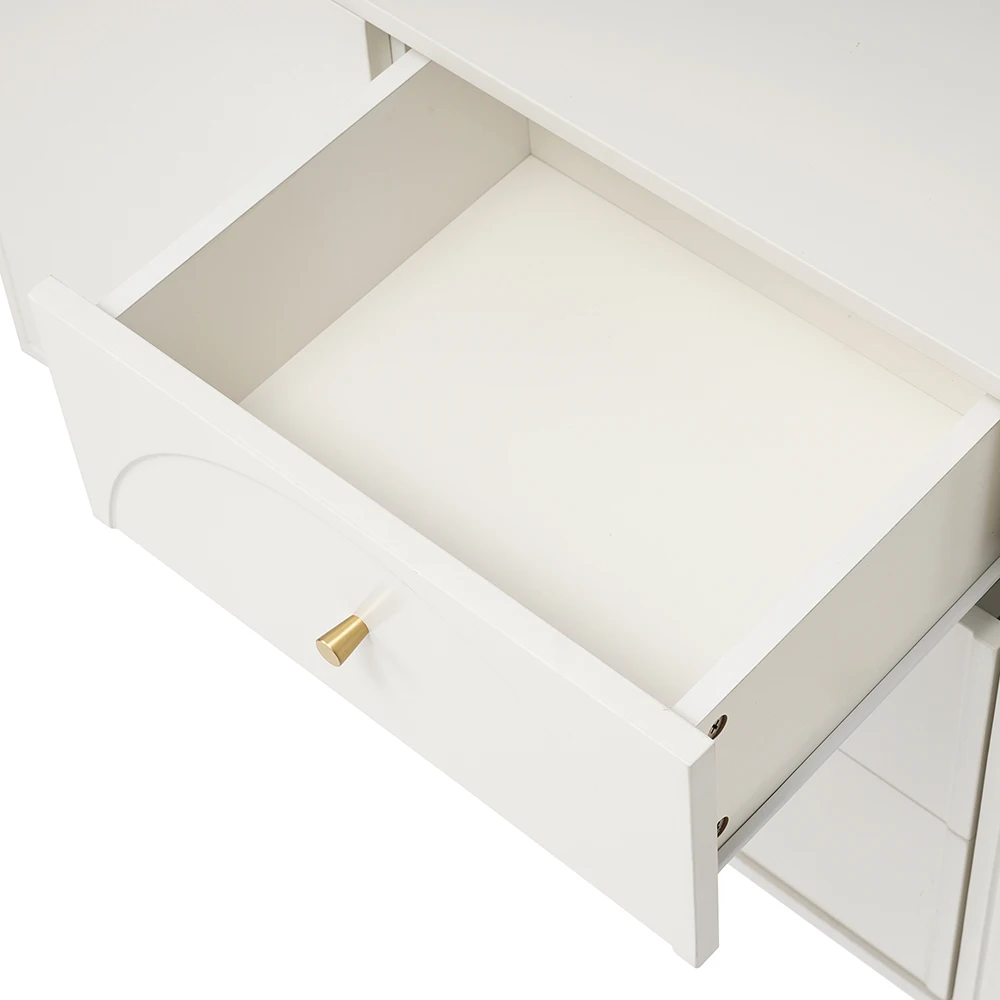 KOMHTOM chest of drawers with 2 doors and 3 drawers, white door chest of drawers with push box, adjustable shelf for living room and sleeping Zim