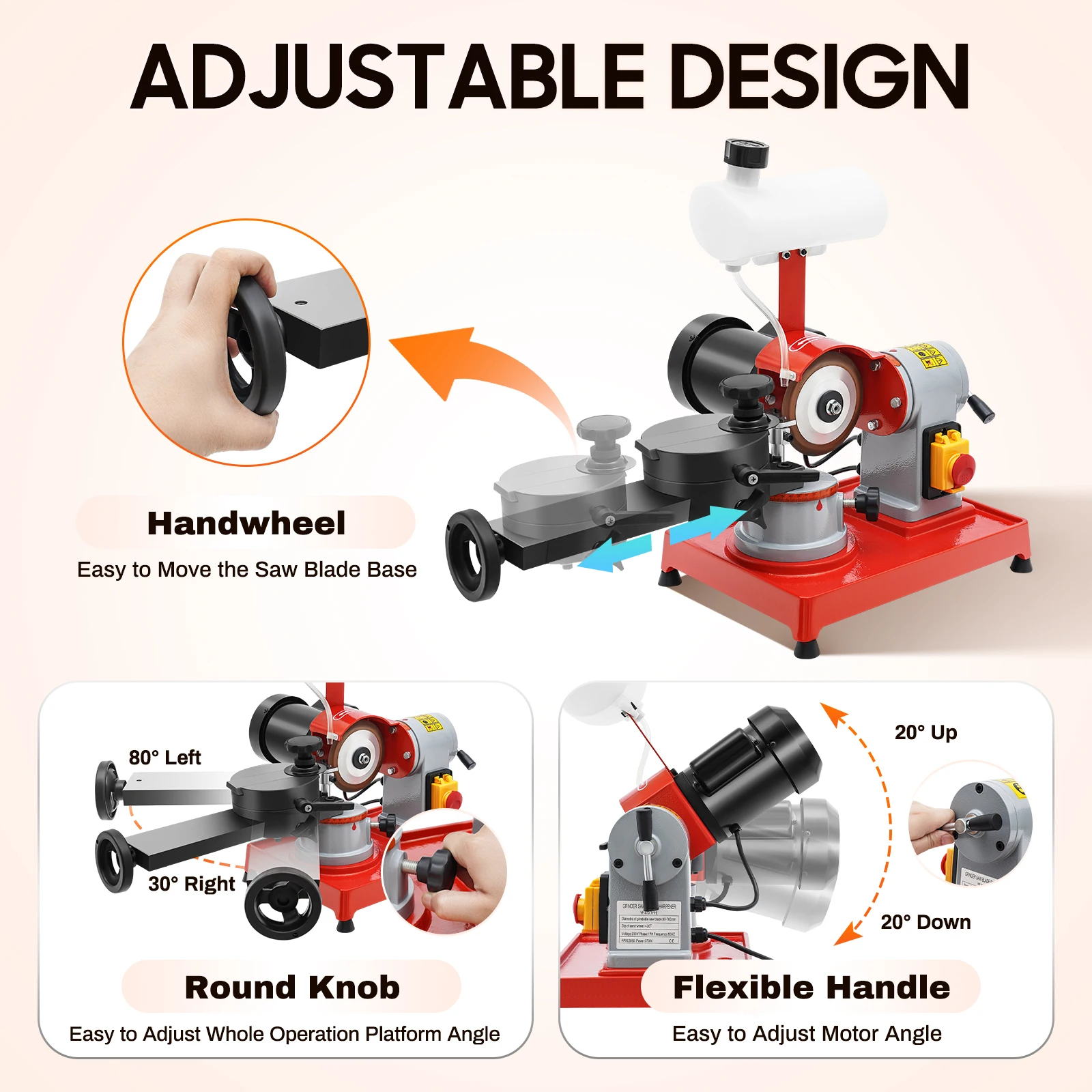 Saw Blade Sharpening Machine 370W 2850RPM Adjustable Design Circular Saw Blade Sharpener