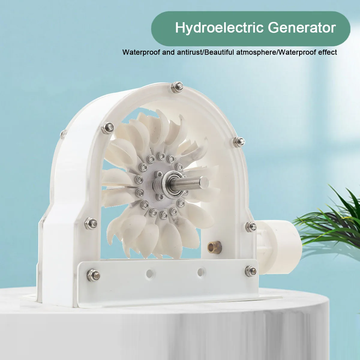 Pelton Water Power Generator 100–300 W 500–4000 RPM Wheel Impulse Pelton Turbine with Adapter to DIY Hydroelectric Generator