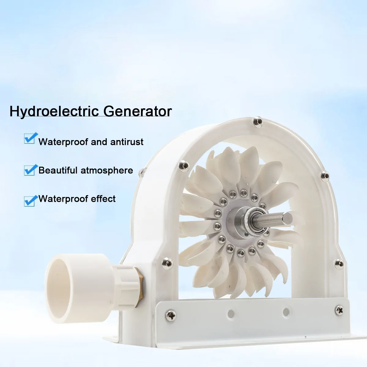 Pelton Water Power Generator 100–300 W 500–4000 RPM Wheel Impulse Pelton Turbine with Adapter to DIY Hydroelectric Generator