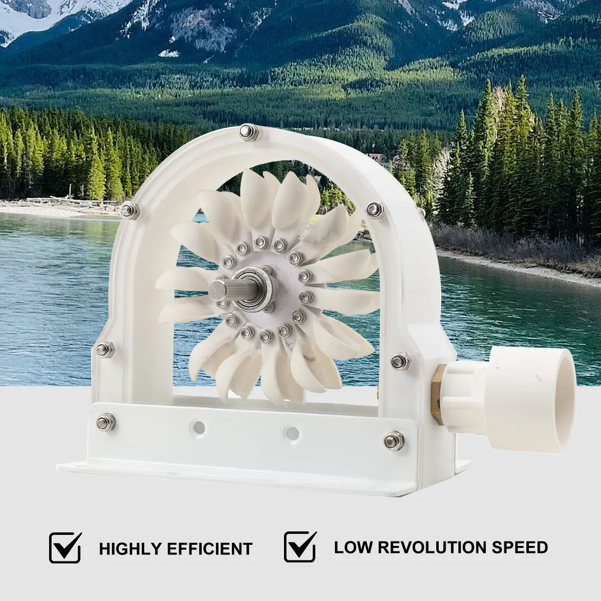 Pelton Water Power Generator 100–300 W 500–4000 RPM Wheel Impulse Pelton Turbine with Adapter to DIY Hydroelectric Generator