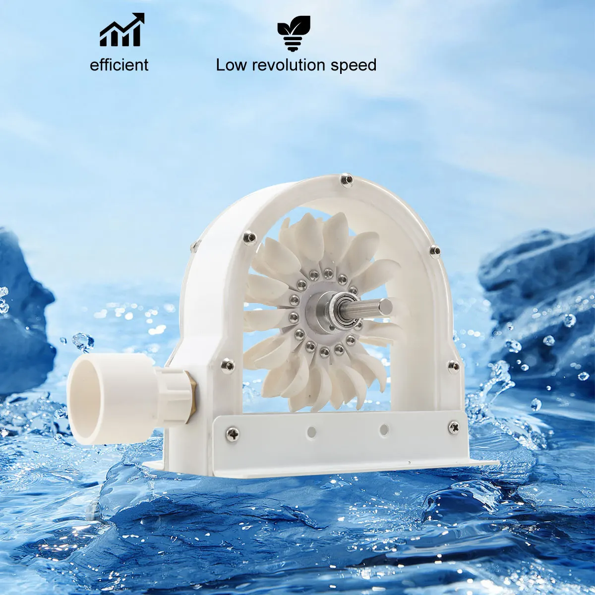 Pelton Water Power Generator 100–300 W 500–4000 RPM Wheel Impulse Pelton Turbine with Adapter to DIY Hydroelectric Generator