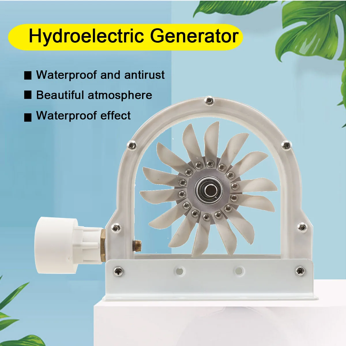 Pelton Water Power Generator 100–300 W 500–4000 RPM Wheel Impulse Pelton Turbine with Adapter to DIY Hydroelectric Generator
