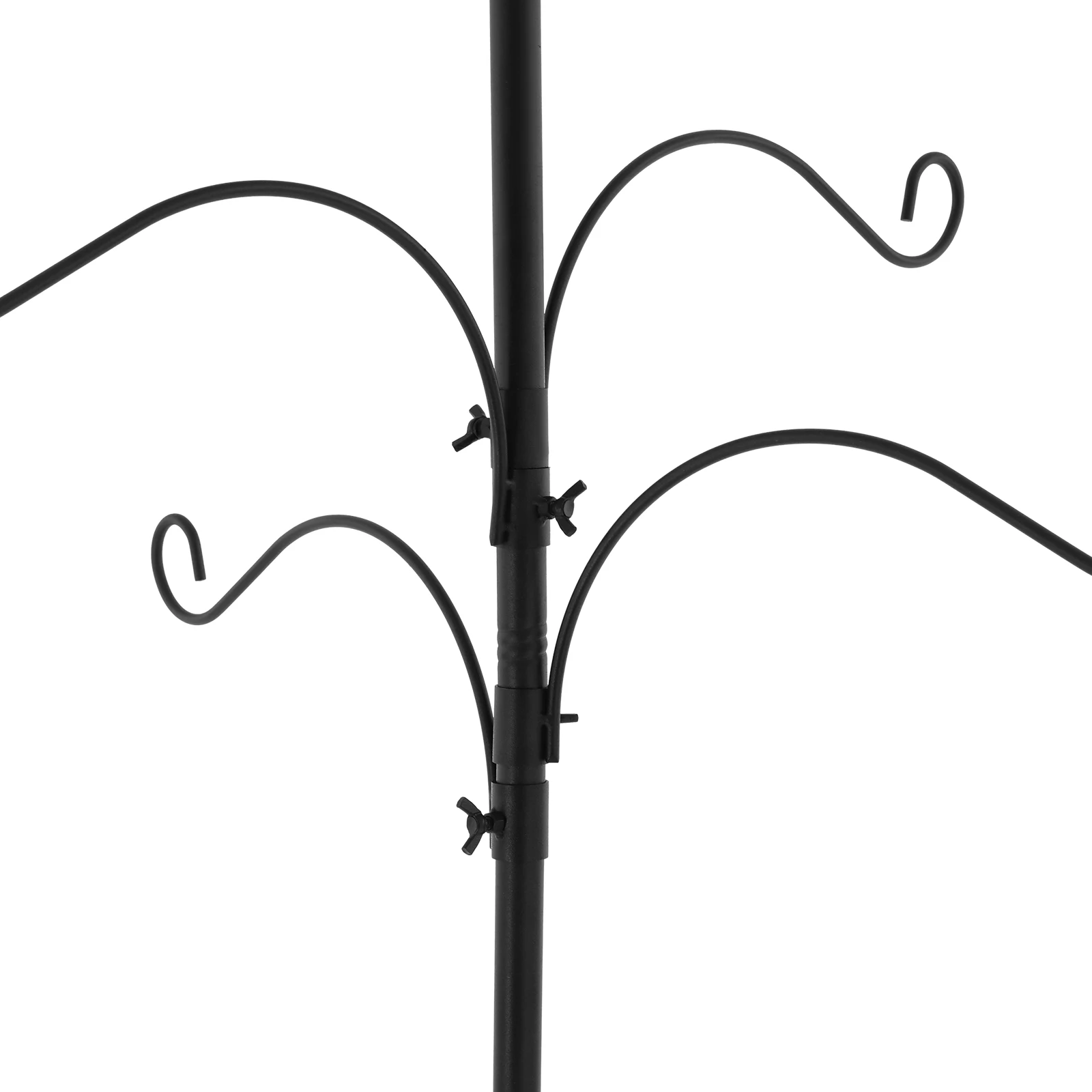 Bird Feeder Pole with 4 Hooks 2 Tray Birdhouse Pole Adjustable Height Outdoor Bird Feeder Pole with Squirrel Proof Baffle for Ga