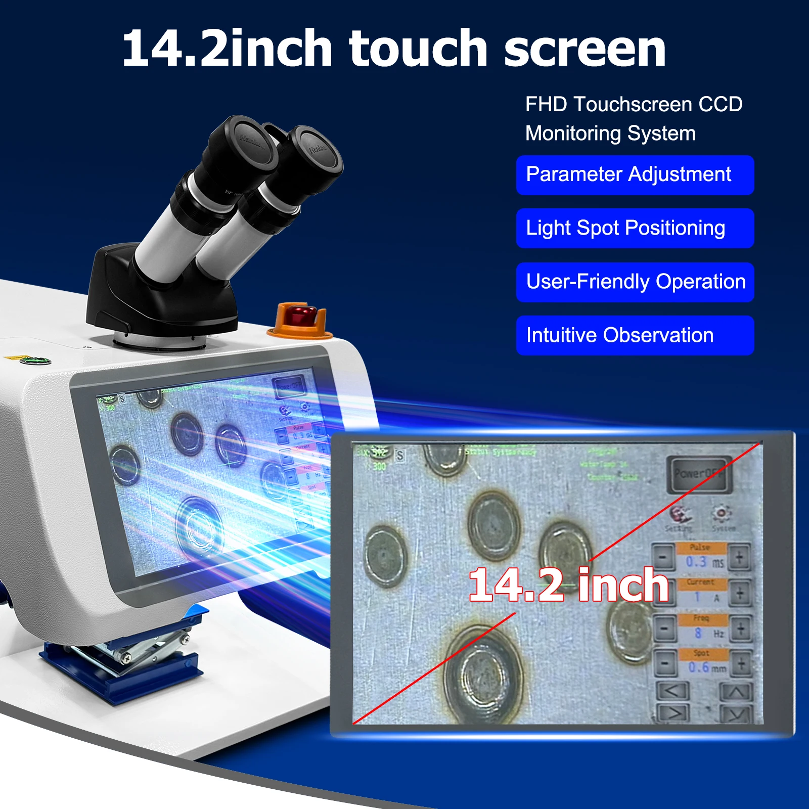200W Water-cooled Laser Spot Welder Visual Operation High-precision Seamless Welding Suitable for Small Object Jewellery Welding