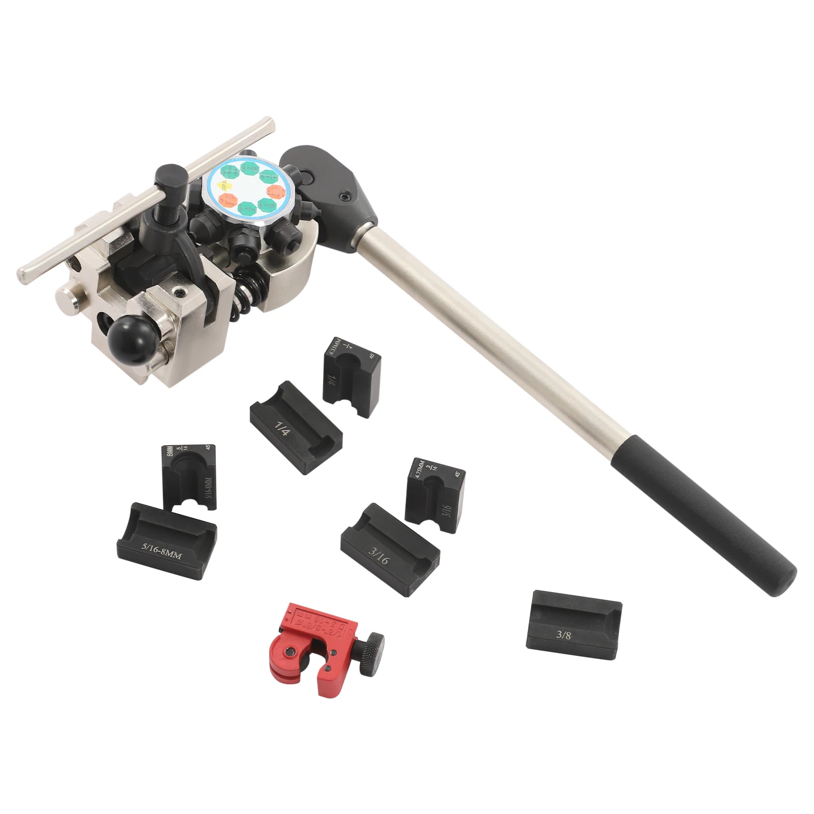 Brake Line Flaring Tool Kit with 4 Split Dies, Professional Brake Line and Tubing Flaring Tool