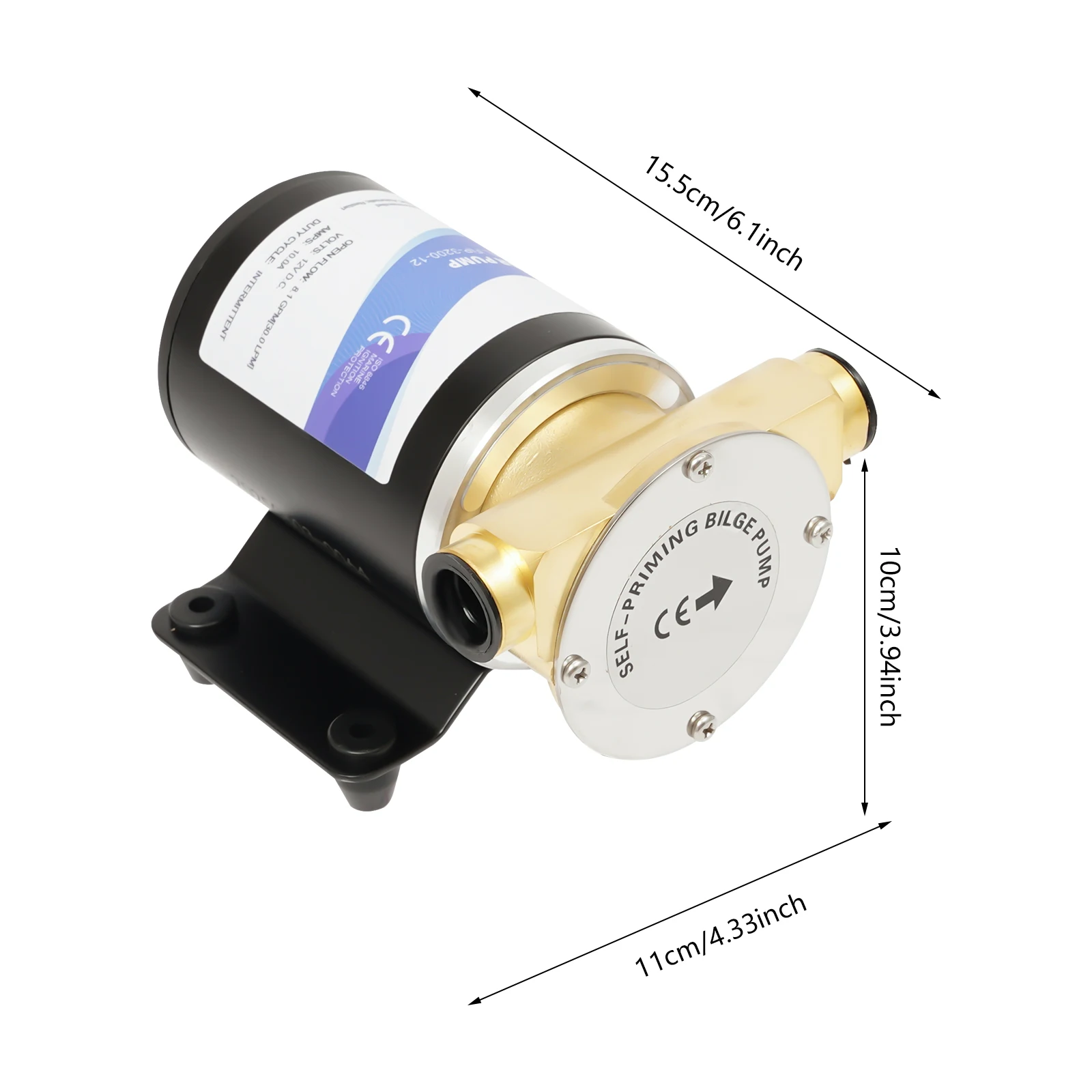 Electric Water Pump 30L/min DC 12V 10A 120W Water Pump for Agricultural Irrigation Draining Ponds