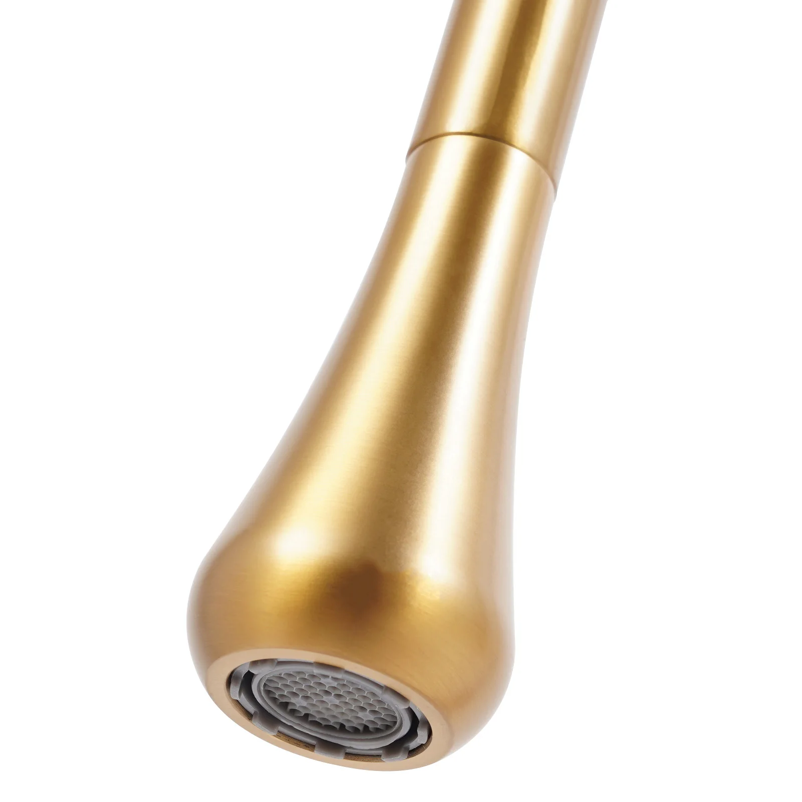 360 Degree Swivel Brass Gold Water Faucet Deck Mount, Modern Rotatable Bathroom Faucet with 2* Water Hoses