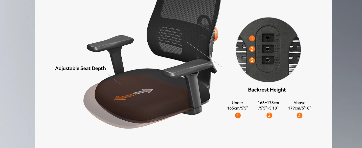 NEWTRAL MAGICH003 Ergonomic Office Chair, Auto-Following Backrest, Adaptive Lower Lumbar Support, Adjustable Headrest Seat Depth