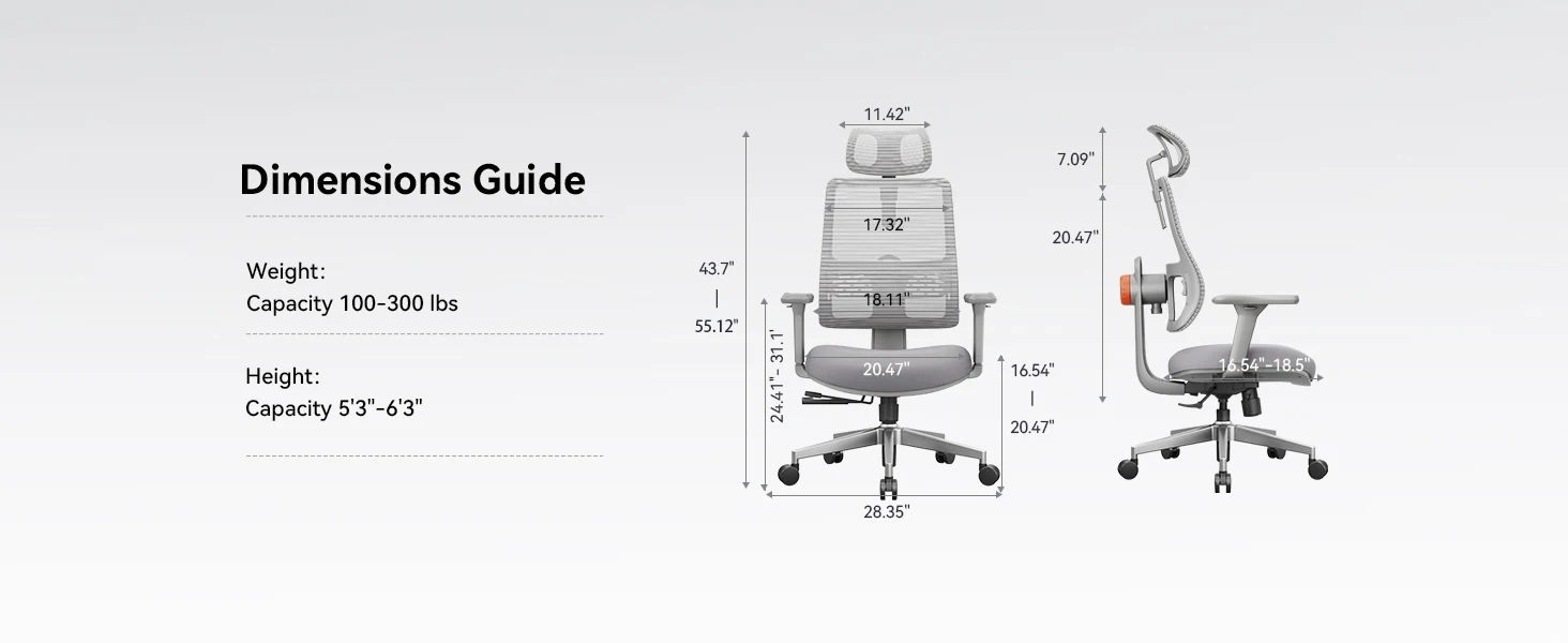 NEWTRAL MAGICH003 Ergonomic Office Chair, Auto-Following Backrest, Adaptive Lower Lumbar Support, Adjustable Headrest Seat Depth