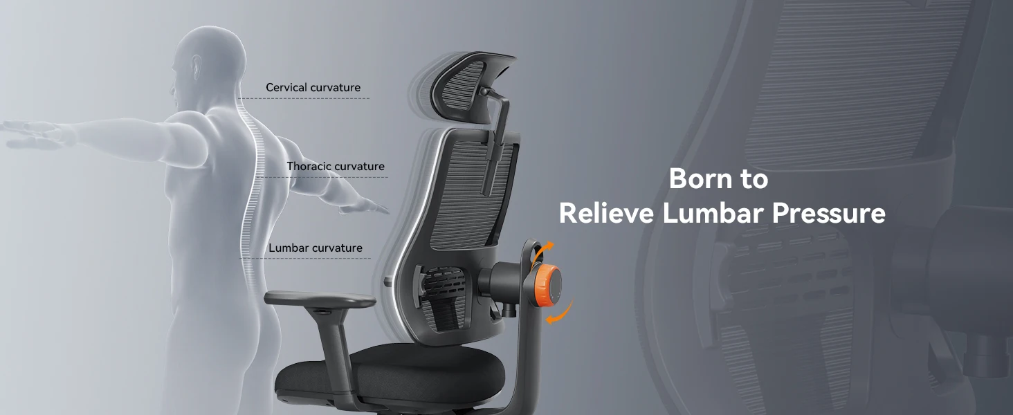 NEWTRAL MAGICH003 Ergonomic Office Chair, Auto-Following Backrest, Adaptive Lower Lumbar Support, Adjustable Headrest Seat Depth