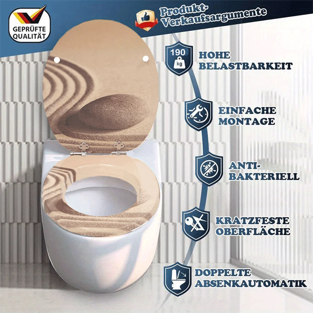 Toilettendeckel mit Soft-Close, Toilettensitz mit . Toilettensitze für Badezimmerteile wc sitz mit absenkautomatik