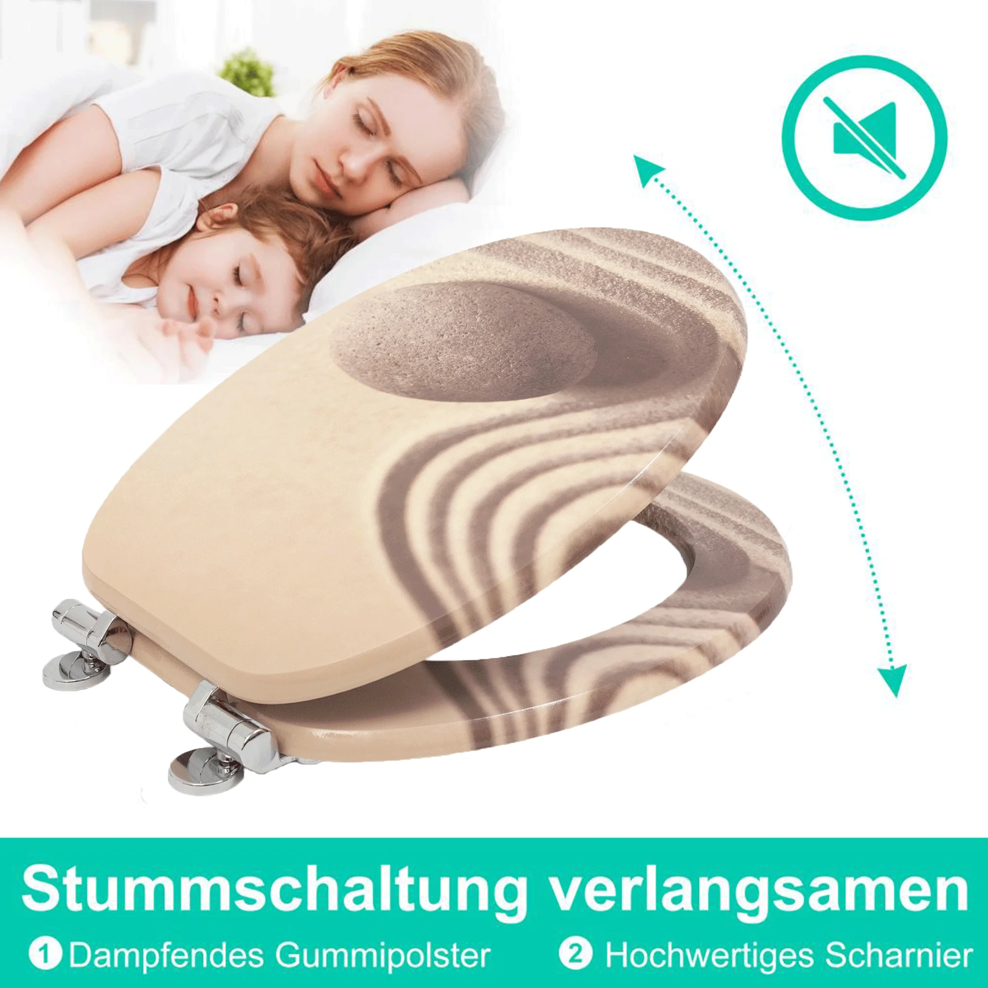 Toilettendeckel mit Soft-Close, Toilettensitz mit . Toilettensitze für Badezimmerteile wc sitz mit absenkautomatik