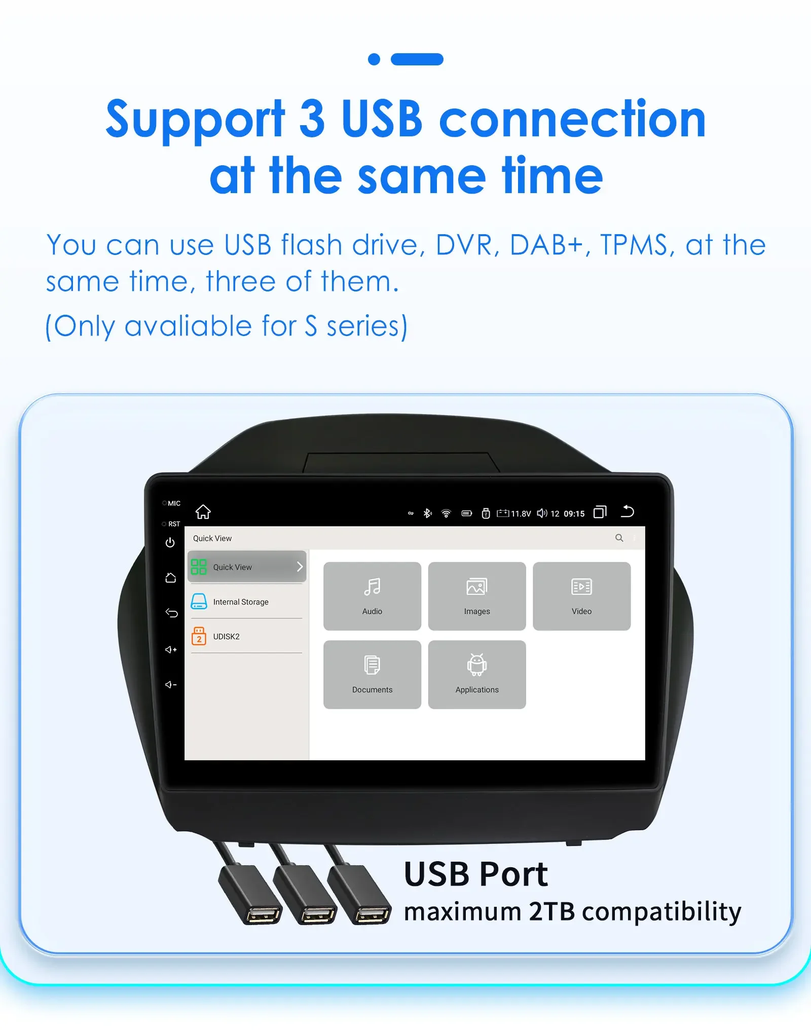 10.1" Hizpo 2Din Androird13 Car Radio for Hyundai Tucson 2 IX35 2011 - 2017 Auto CarPlay UI7862 Multimedia GPS DSP RDS 360CAM