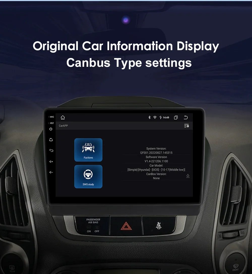 10.1" Hizpo 2Din Androird13 Car Radio for Hyundai Tucson 2 IX35 2011 - 2017 Auto CarPlay UI7862 Multimedia GPS DSP RDS 360CAM