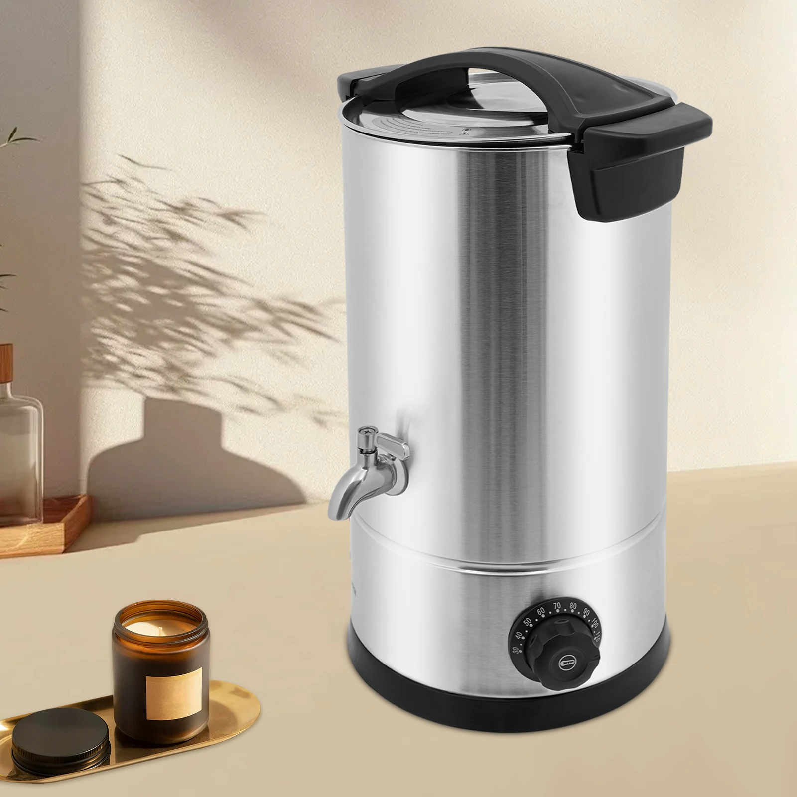 10L Wax Melter,1800W Electric Wax Melting Oven Stainless Steel Candle Wax Melter, Large Capacity DIY Candle Making Kit, 30-110°C