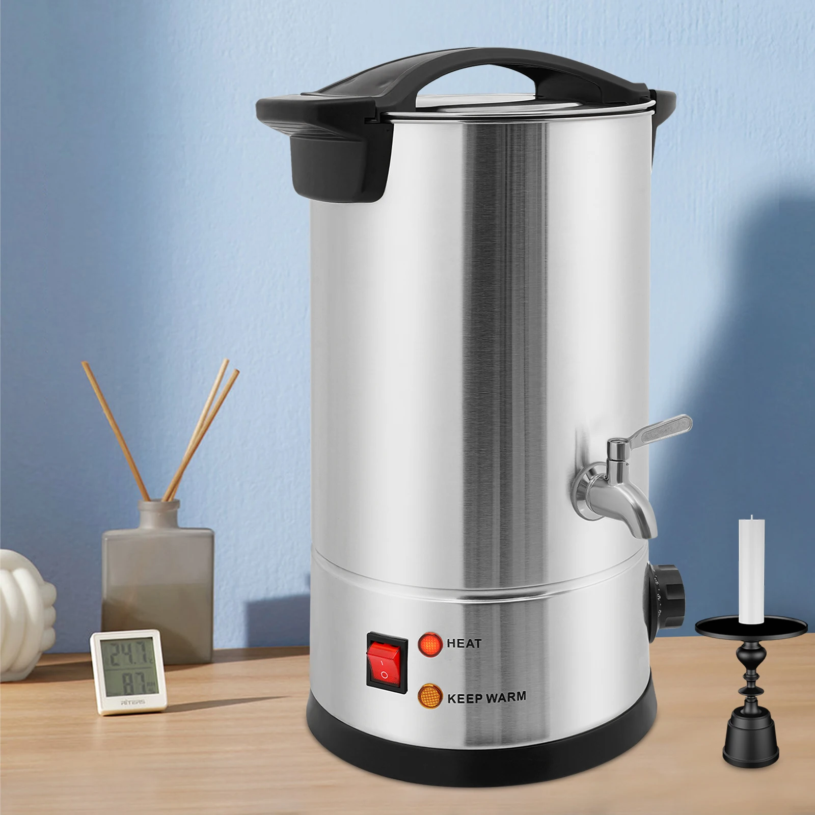 10L Wax Melter,1800W Electric Wax Melting Oven Stainless Steel Candle Wax Melter, Large Capacity DIY Candle Making Kit, 30-110°C