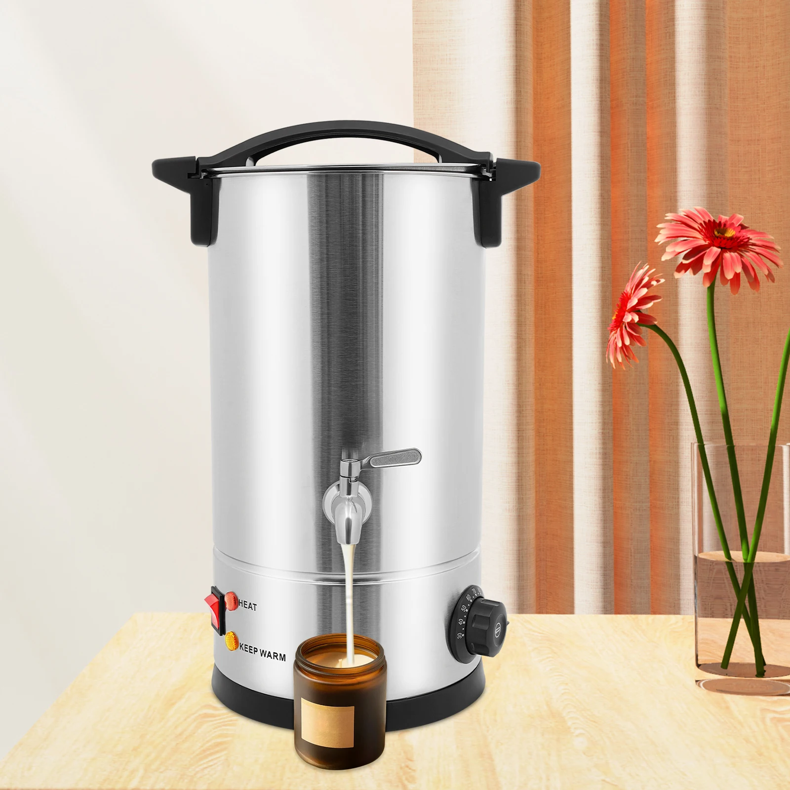 10L Wax Melter,1800W Electric Wax Melting Oven Stainless Steel Candle Wax Melter, Large Capacity DIY Candle Making Kit, 30-110°C