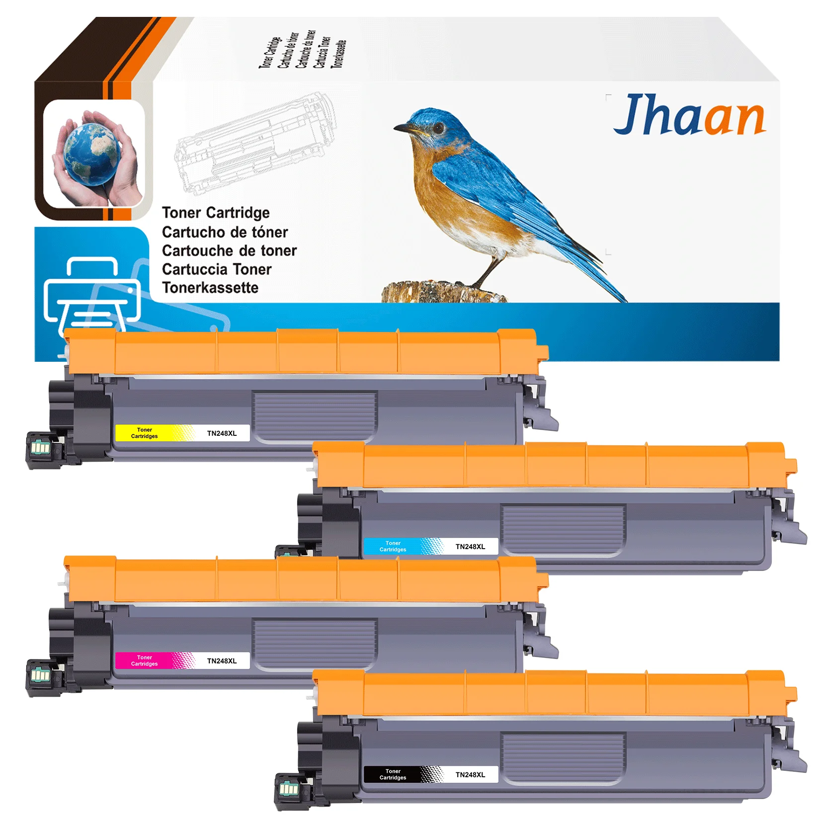Jhaan TN248 TN248XL Toner Compatible with TN-248 Toner for TN-248XL Brother MFC-L3760CDW DCP-L3520CDWE DCP-L3520CDW DCP-L3560CDW