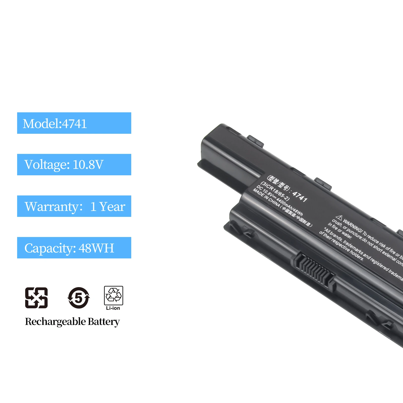 Oyomba AS10D31 AS10D51 Battery for Acer 4738 4741 5251 5253 5551 5552 5560 5733 5742 5750 7551 7560 7741 7750 E1-531 E1-571