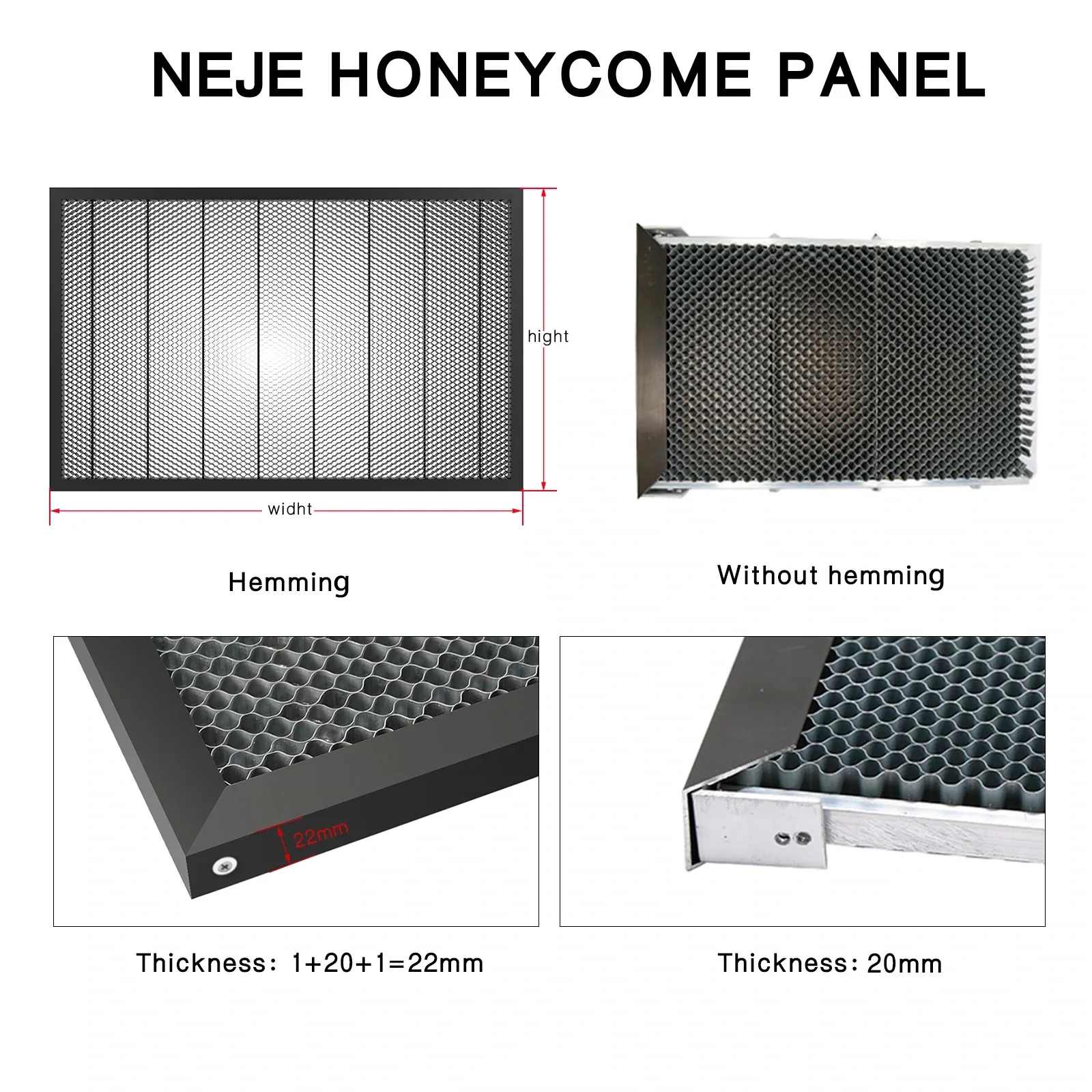 JUICEASE 540x850MM Honeycomb Panel for Laser Engraving Machine CNC Logo Marking Tool Aluminum Panel Clean Cutting Tablefor NEJE