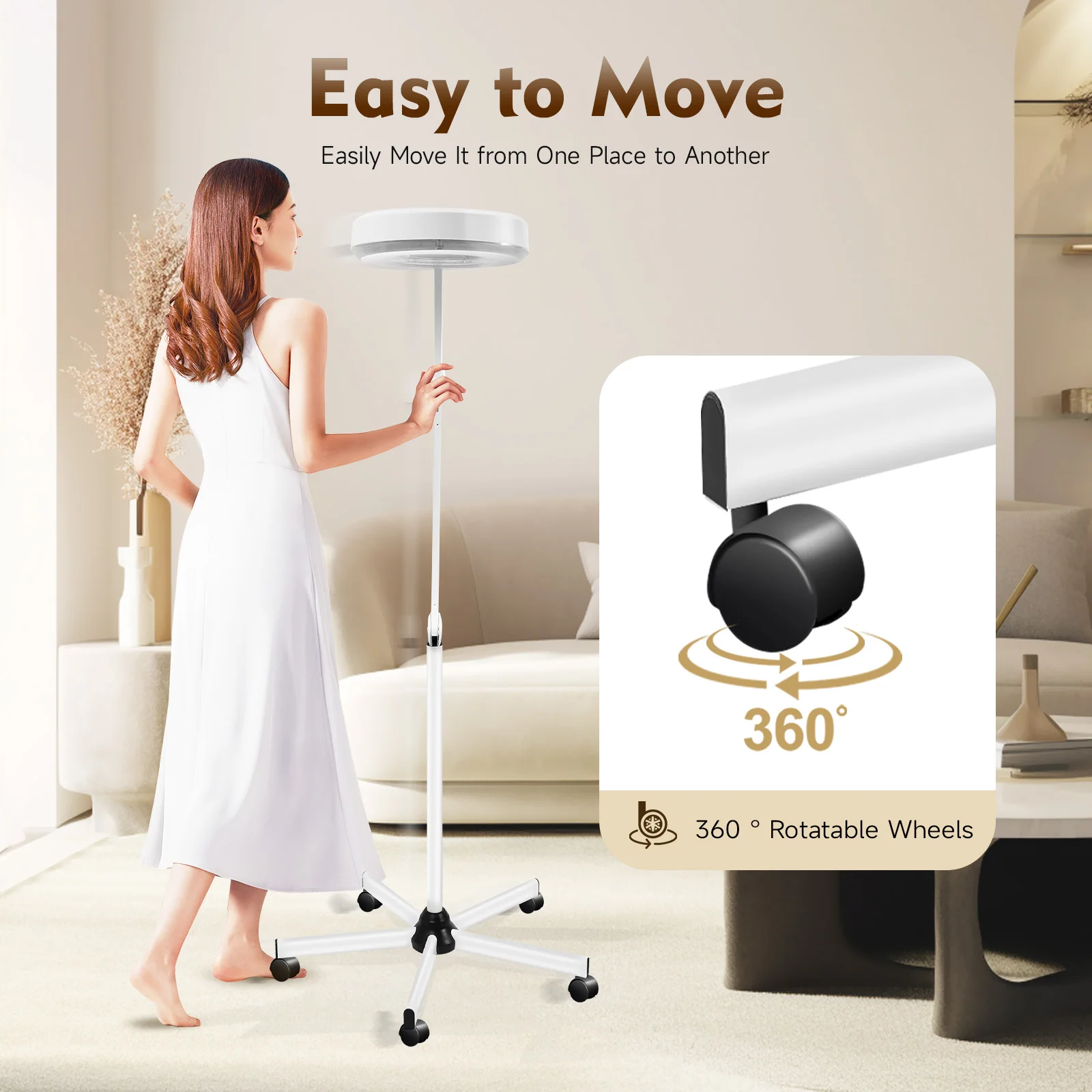 5X LED Magnifying Lamp With Light and Stand For Beauty Salons,nail salons, hospitals 22W Large Magnifying Glass