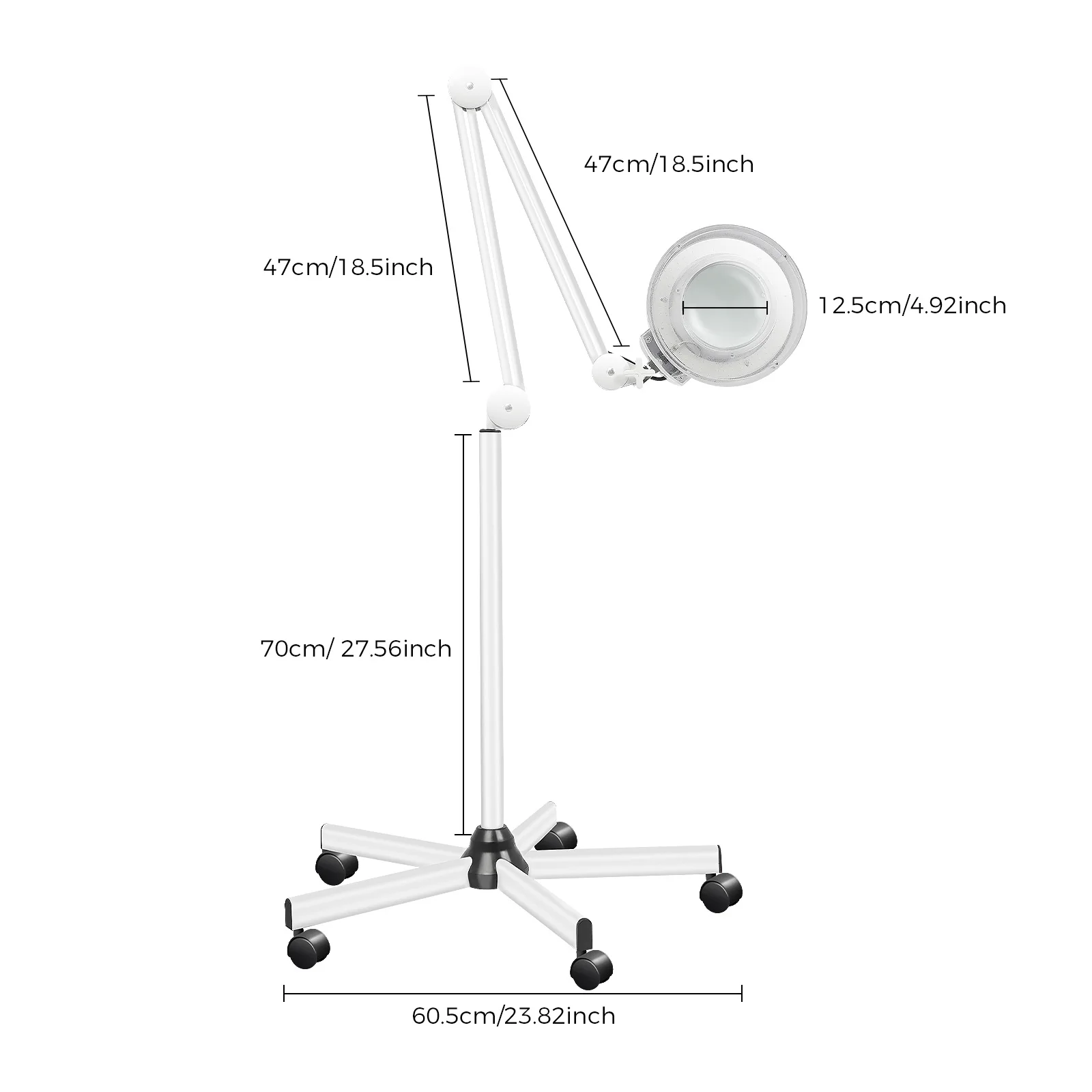 5X LED Magnifying Lamp With Light and Stand For Beauty Salons,nail salons, hospitals 22W Large Magnifying Glass