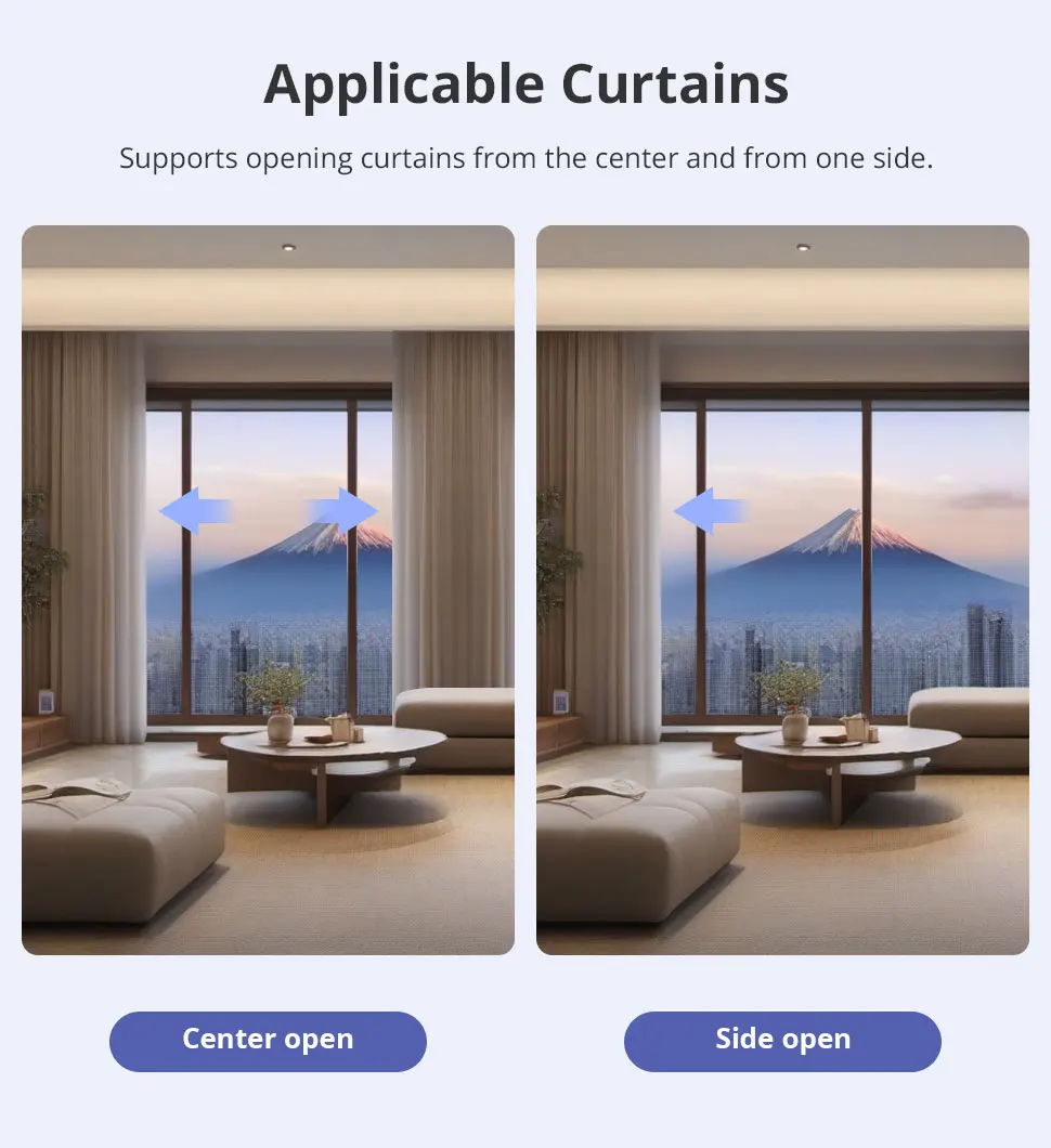 Zemismart WiFi Electric Curtain Motor with Custom Tracks Work with Smart Life App Alexa Google Home Siri Voice Control