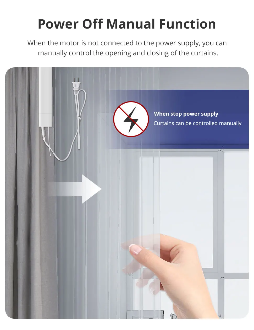 Zemismart WiFi Electric Curtain Motor with Custom Tracks Work with Smart Life App Alexa Google Home Siri Voice Control