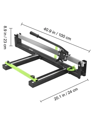 SucceBuy Tile Cutter Manual Tool w/ Precise Laser Positioning Rubber Surface Single Rail for Porcelain Ceramic Industry