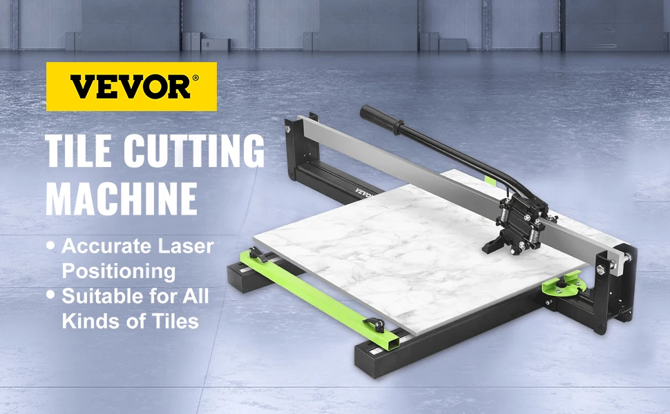 SucceBuy Tile Cutter Manual Tool w/ Precise Laser Positioning Rubber Surface Single Rail for Porcelain Ceramic Industry