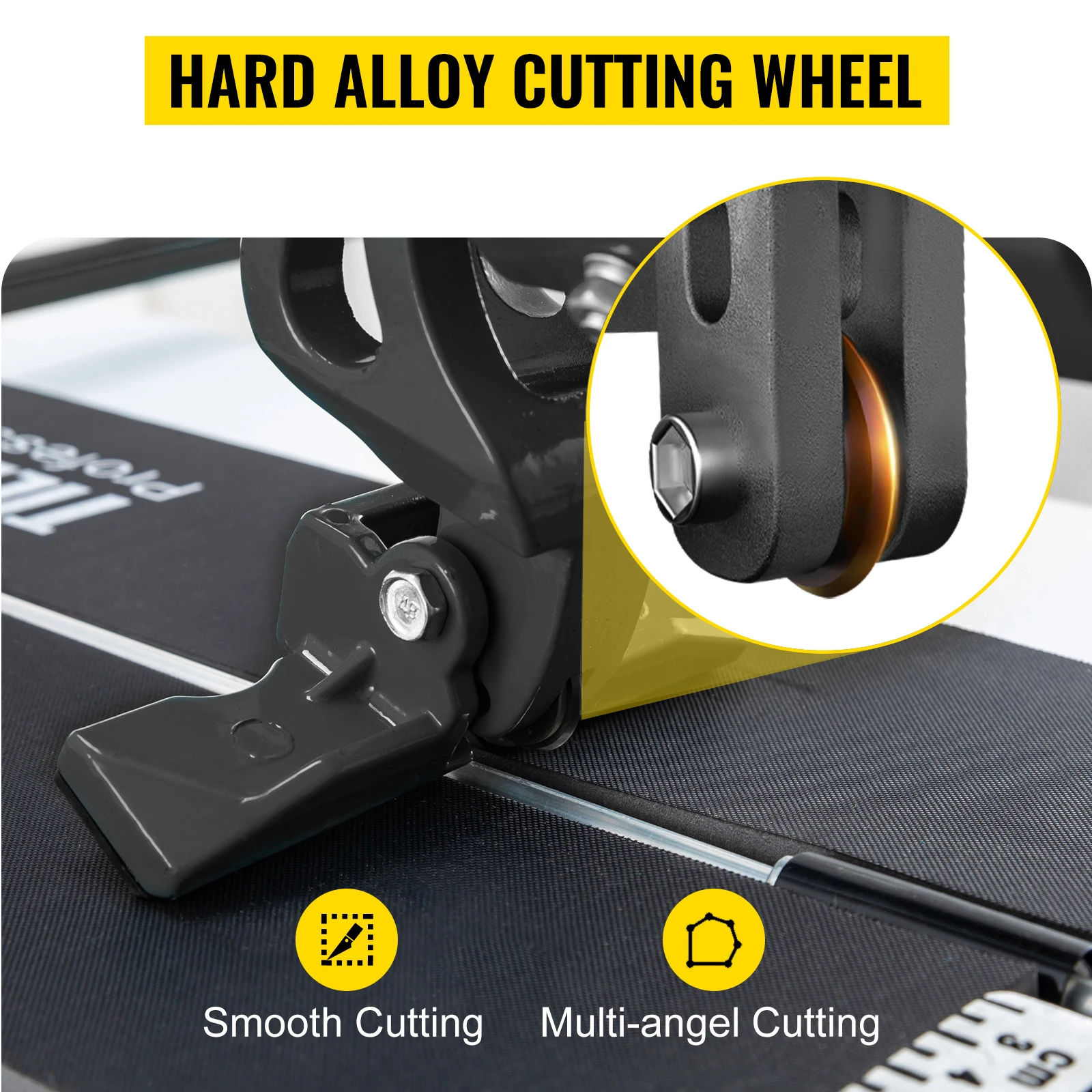 SucceBuy Tile Cutter Manual Tool w/ Precise Laser Positioning Rubber Surface Single Rail for Porcelain Ceramic Industry