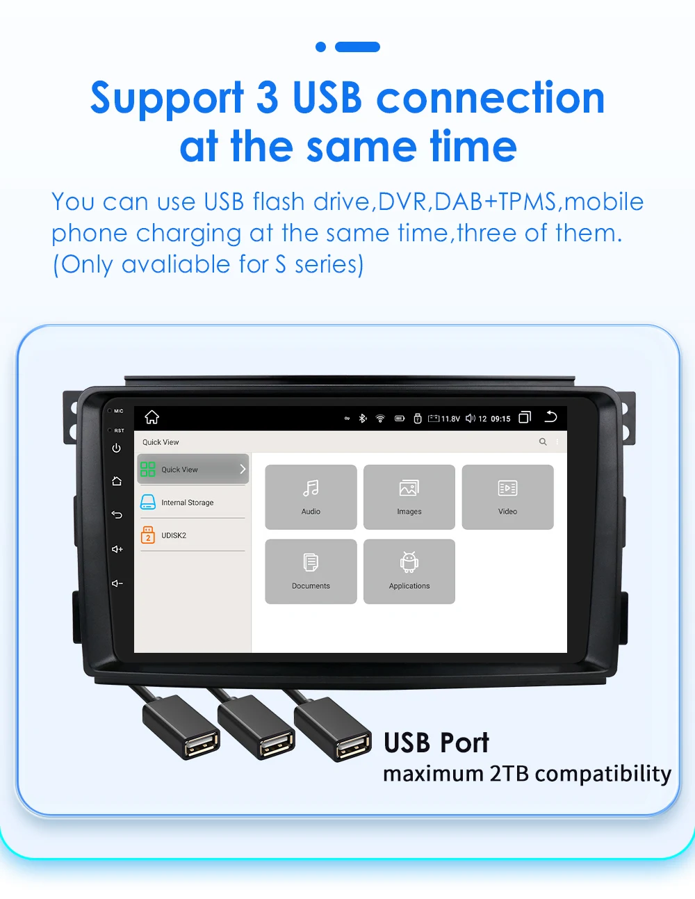 Hizpo 2Din 9inch Android13 Car Radio for Smart Fortwo 451 2005 - 2010 UI7862 Multimedia GPS Navi DSP RDS 4G BT CarPlay SWC