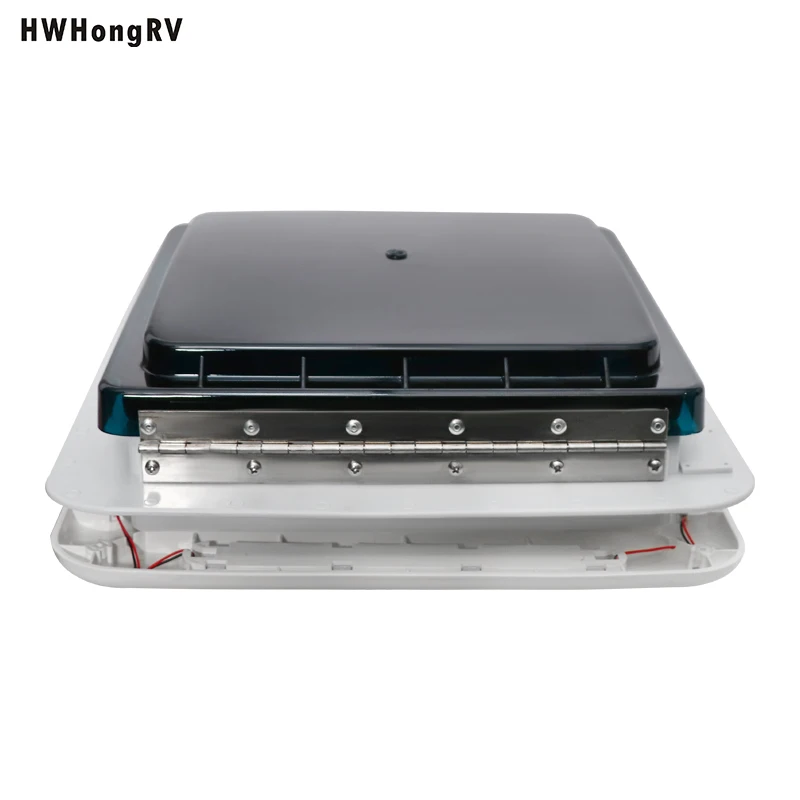 HWHONGRV 36x36CM/14" x 14" RV Camper Roof Ventilation Fan, 10 Blades 12V Manual Lift, Reversible, Manual Lift, with Smoke Cover