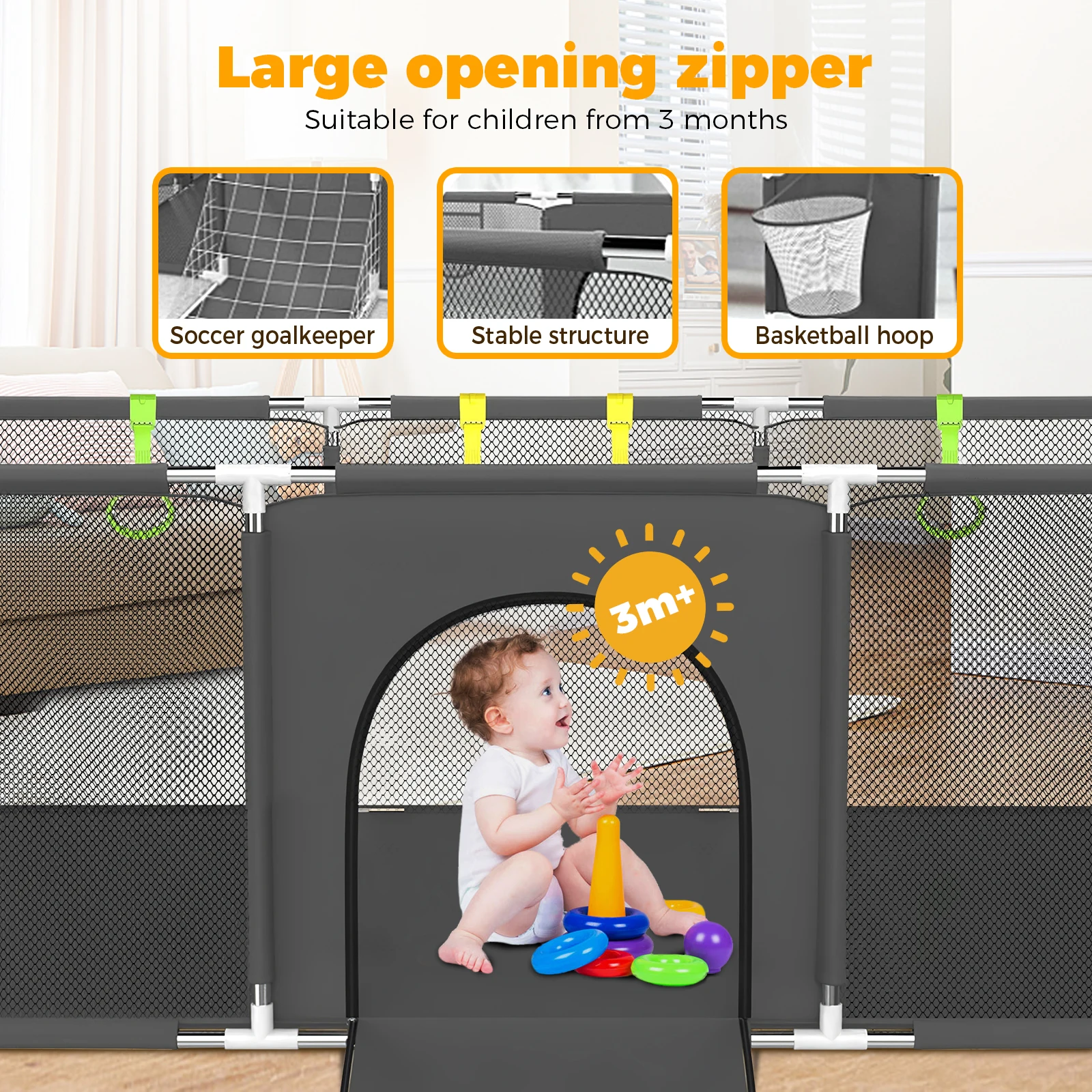 Baby Playpen for Children New Arrival Baby Playground for 6 Months~6 Years Old Kids Ball Pit Playpen Indoor Baby Safety Fence